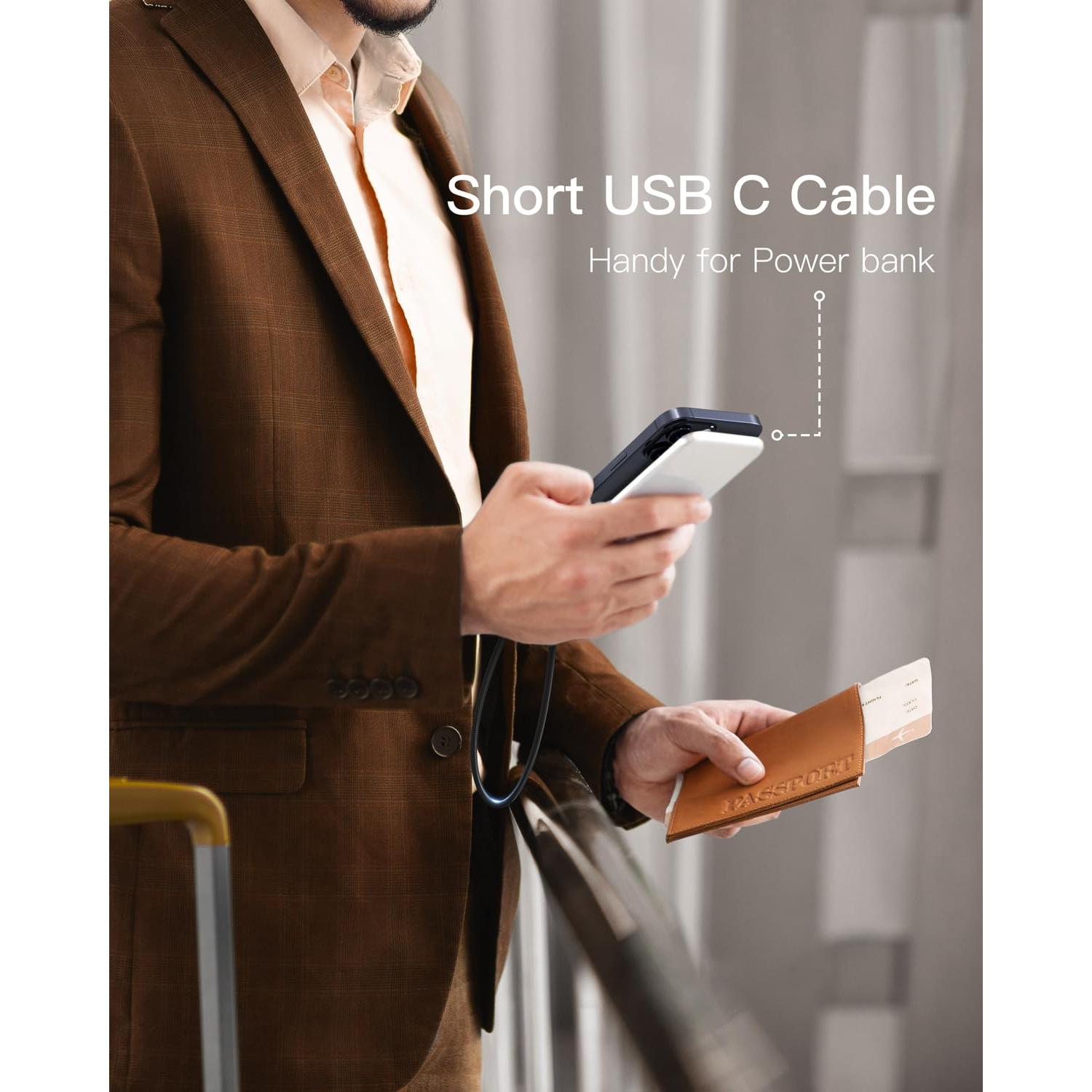 Cable de Carga USB C Conmdex 0.3m 2-Pack Carga Rápida 3.1A