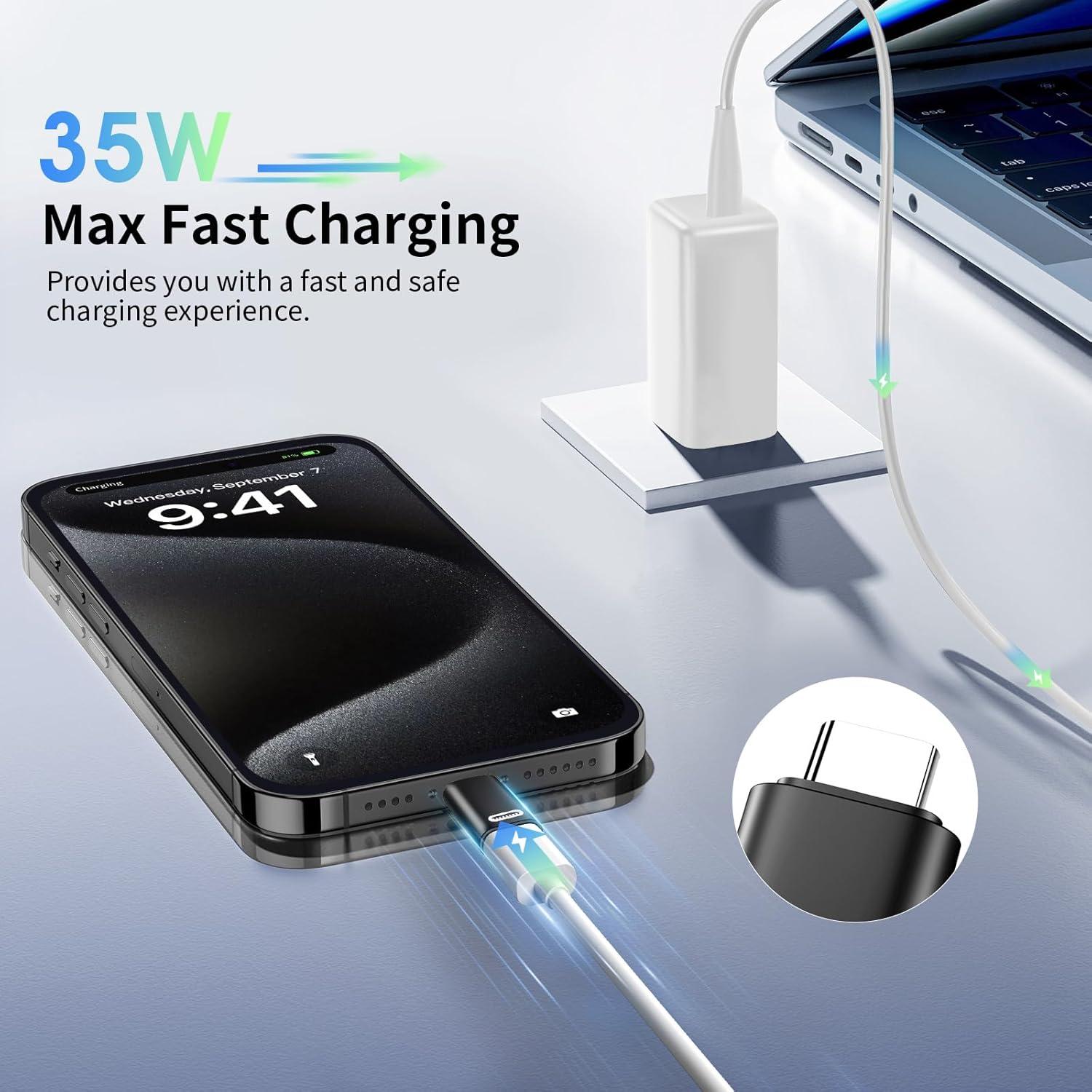 Adaptador Lightning a USB C TiMOVO 35W Carga Rápida Negro