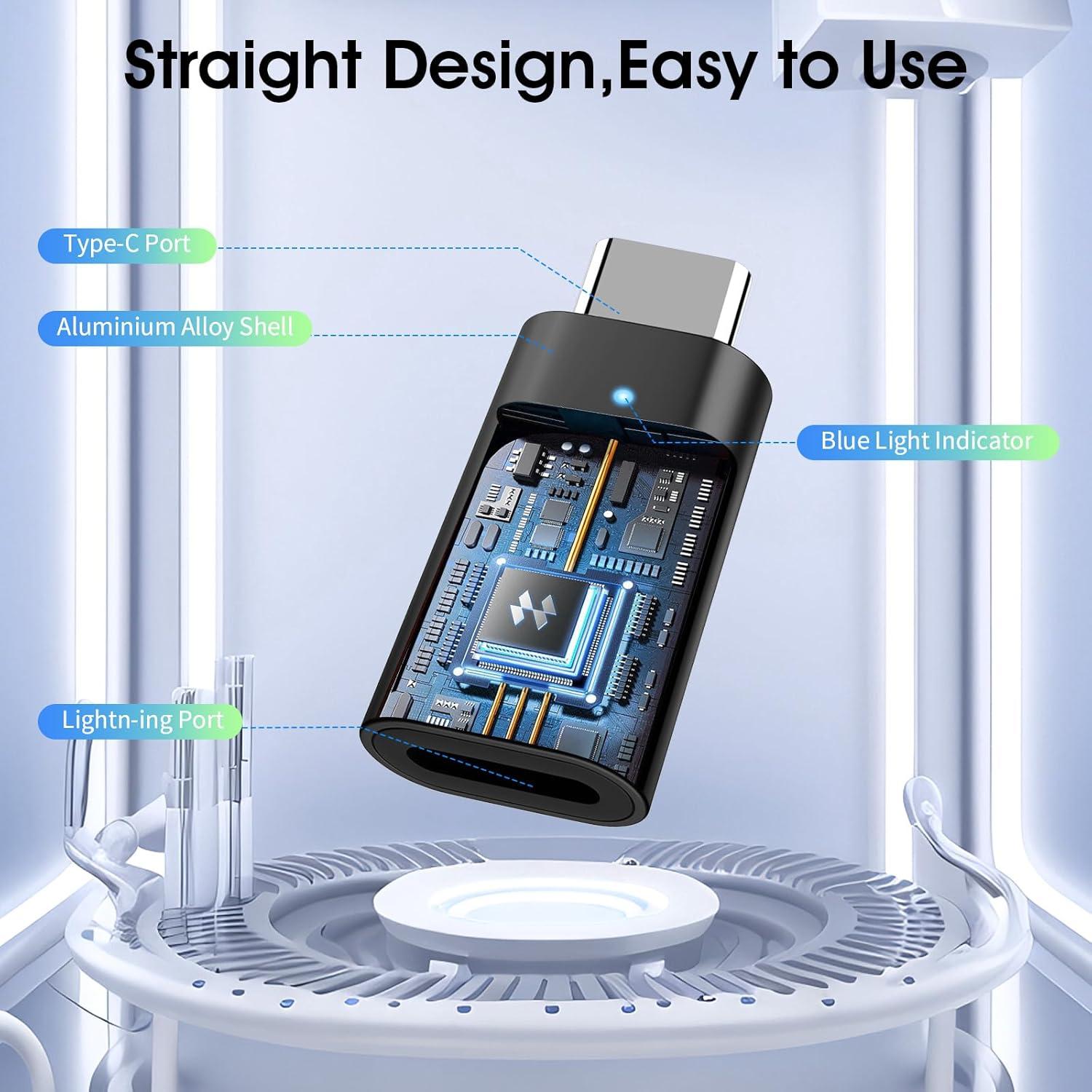 Adaptador Lightning a USB C TiMOVO 35W Carga Rápida Negro