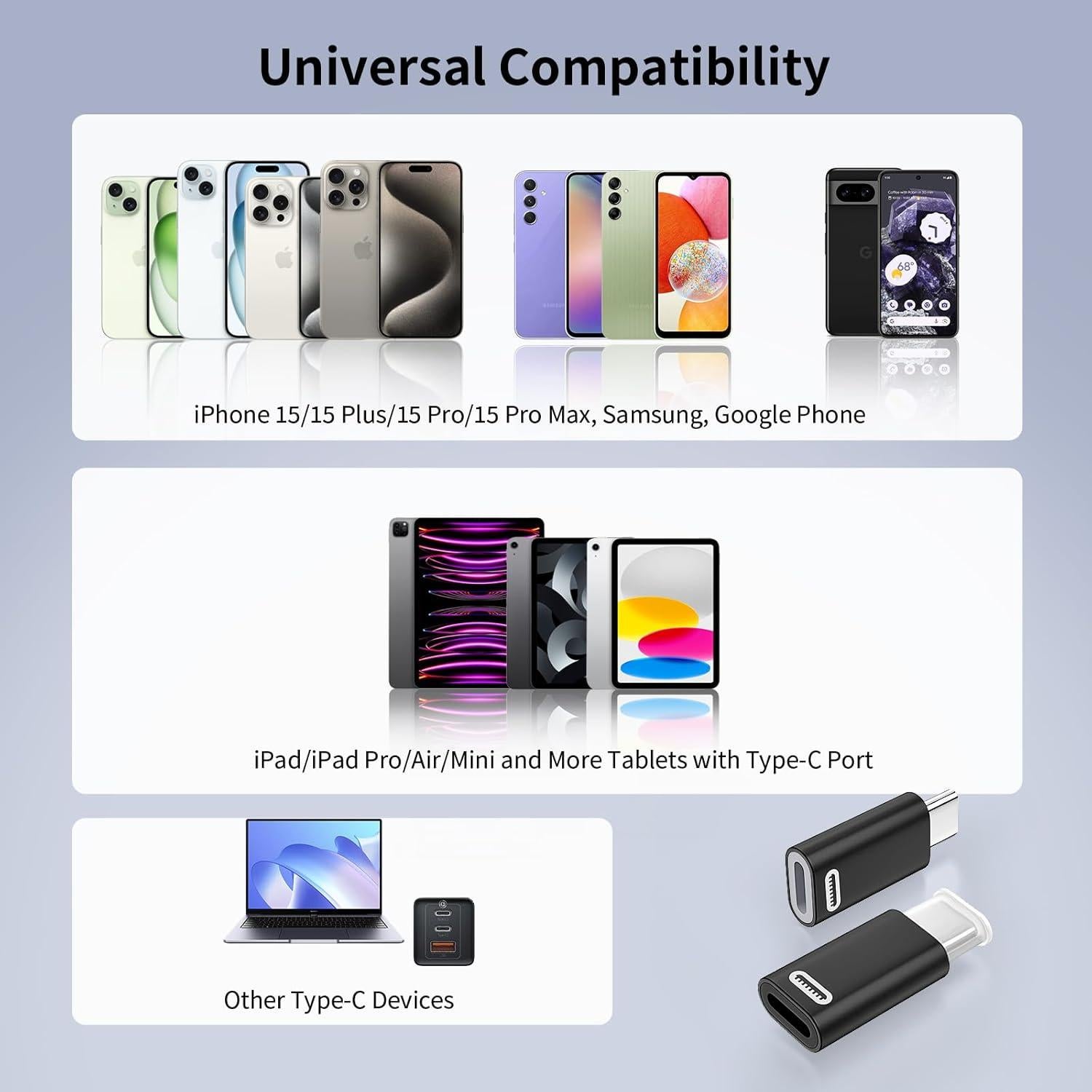 Adaptador Lightning a USB C TiMOVO 35W Carga Rápida Negro