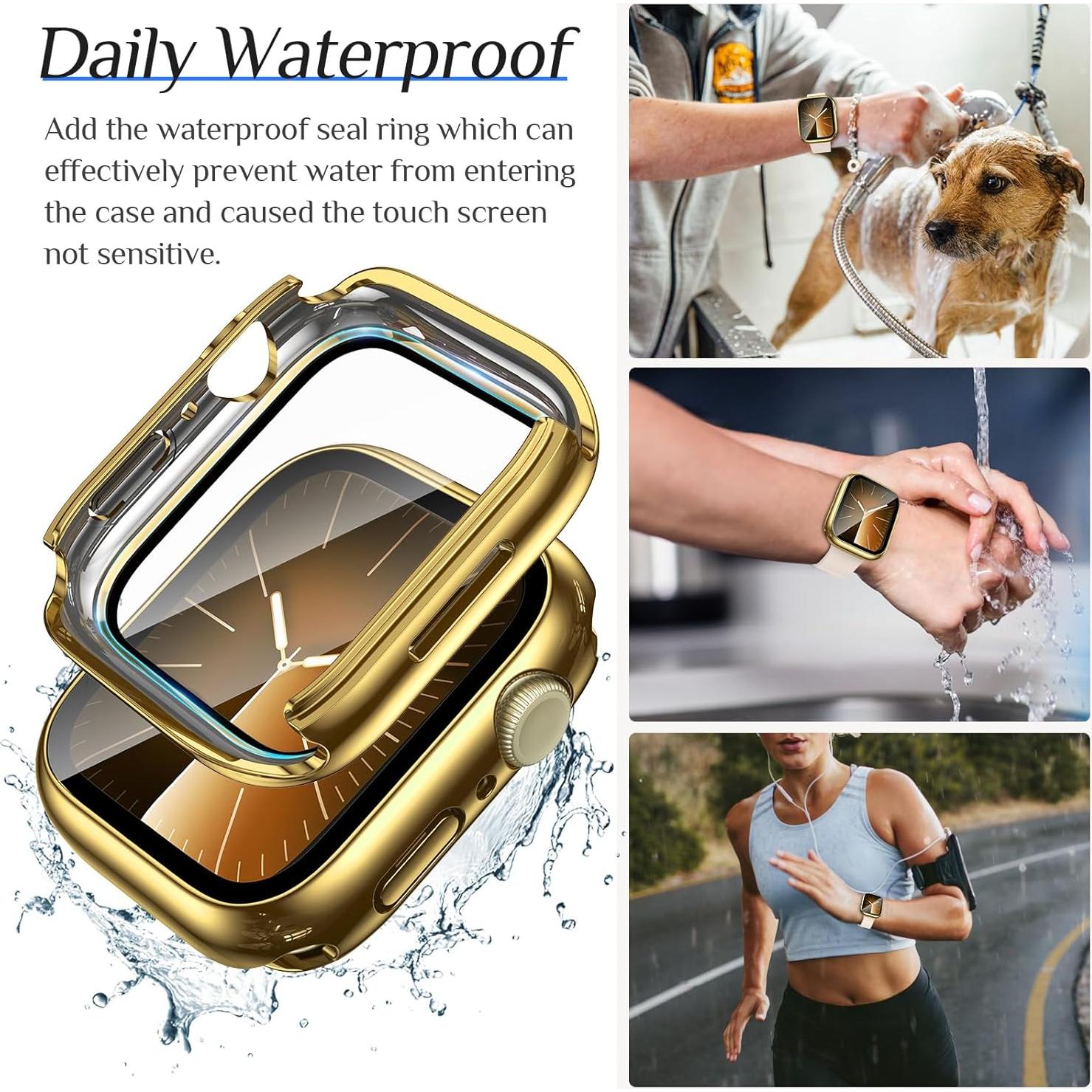 Funda Impermeable Goton para Apple Watch 40mm - Negro y Oro