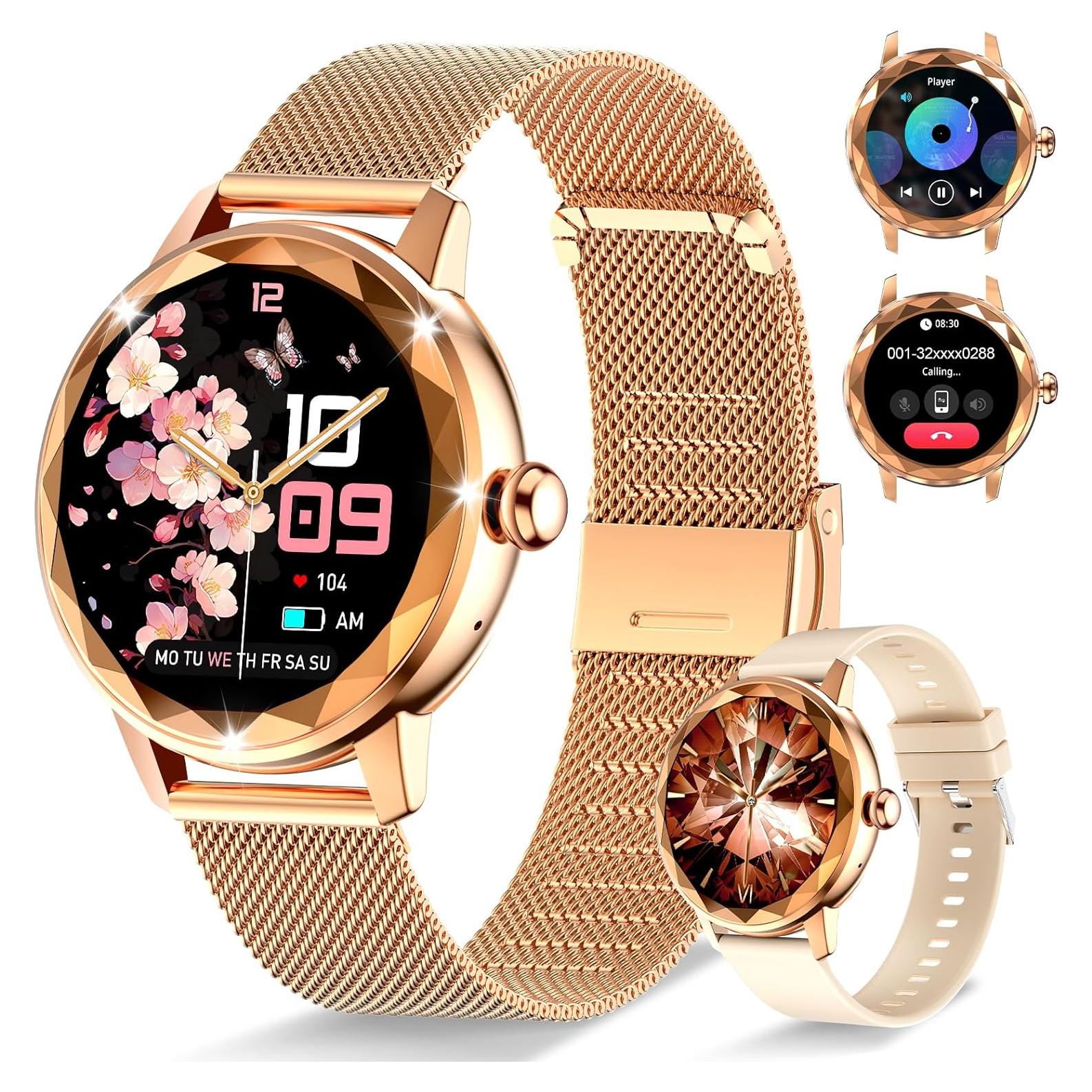 Reloj Inteligente para Mujeres Homailida W02 Oro Rosa 1.2"
