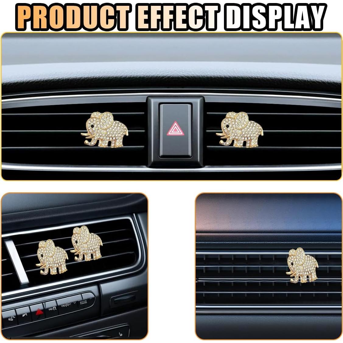 2 Clips de Ventilación para Coche JOYCOURT Elefante Dorado