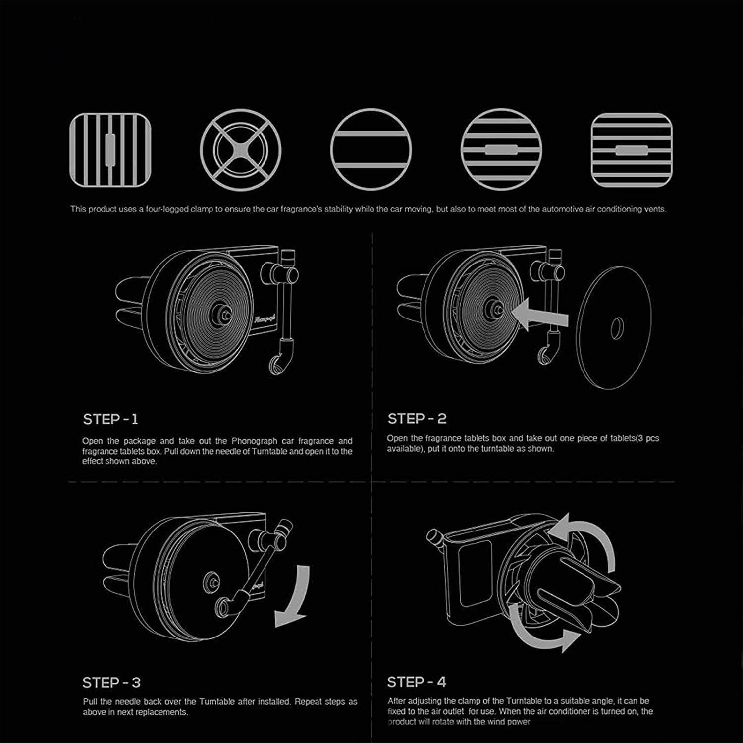 Difusor de fragancia para coche JVHGUBAY tocadiscos retro