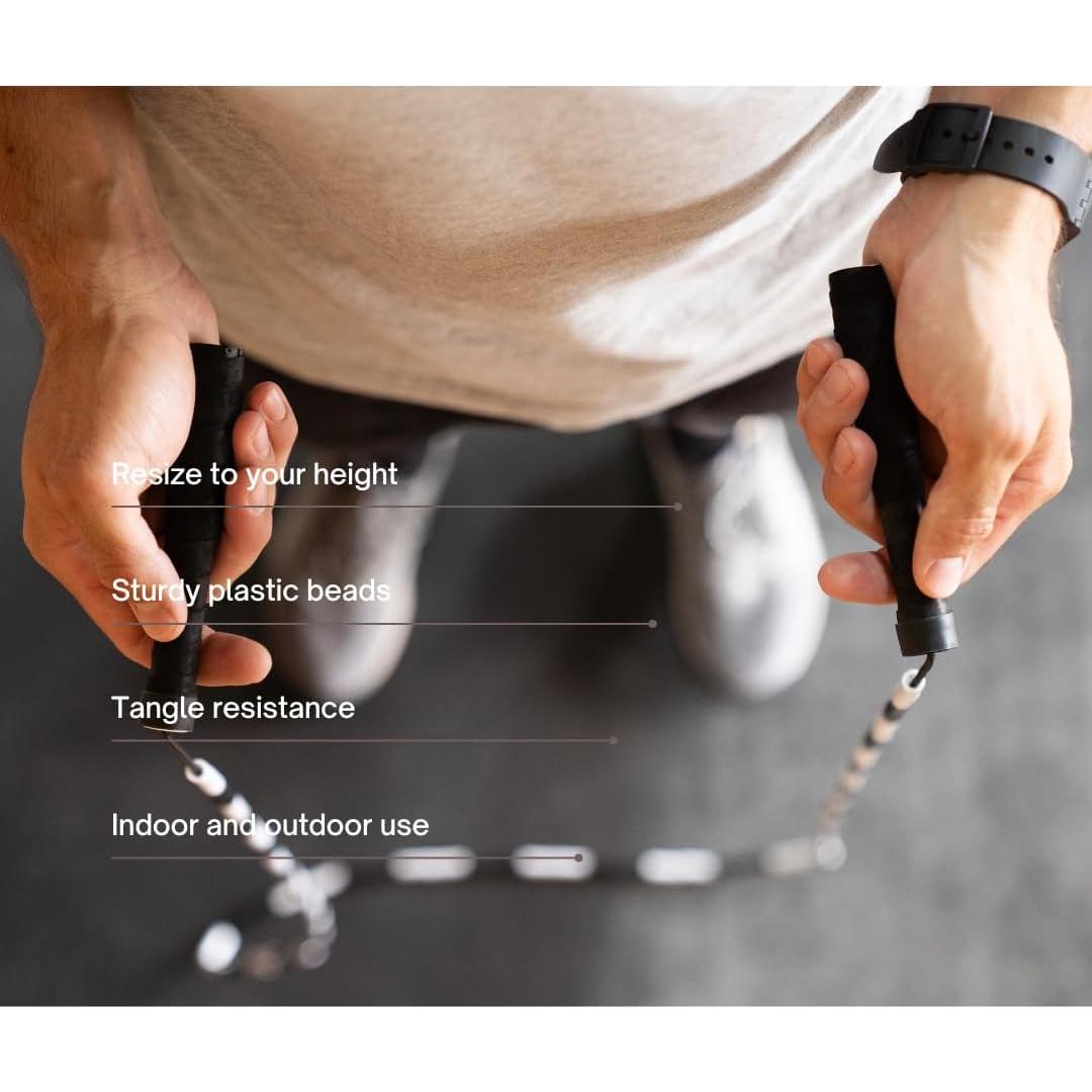 Cuerda de Saltar Ajustable JOBEAR Athletics con Cuentas - Sin Enredos