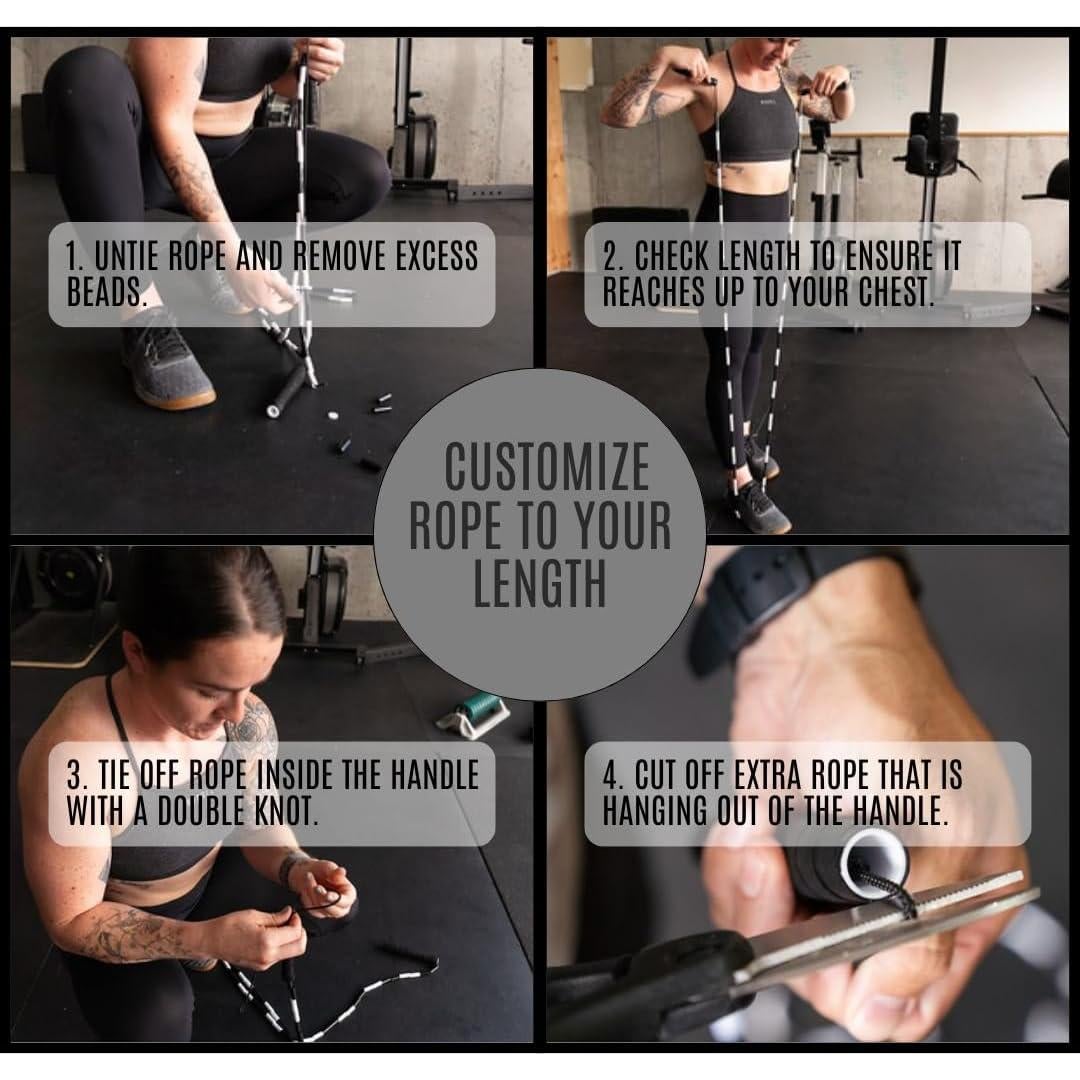 Cuerda de Saltar Ajustable JOBEAR Athletics con Cuentas - Sin Enredos