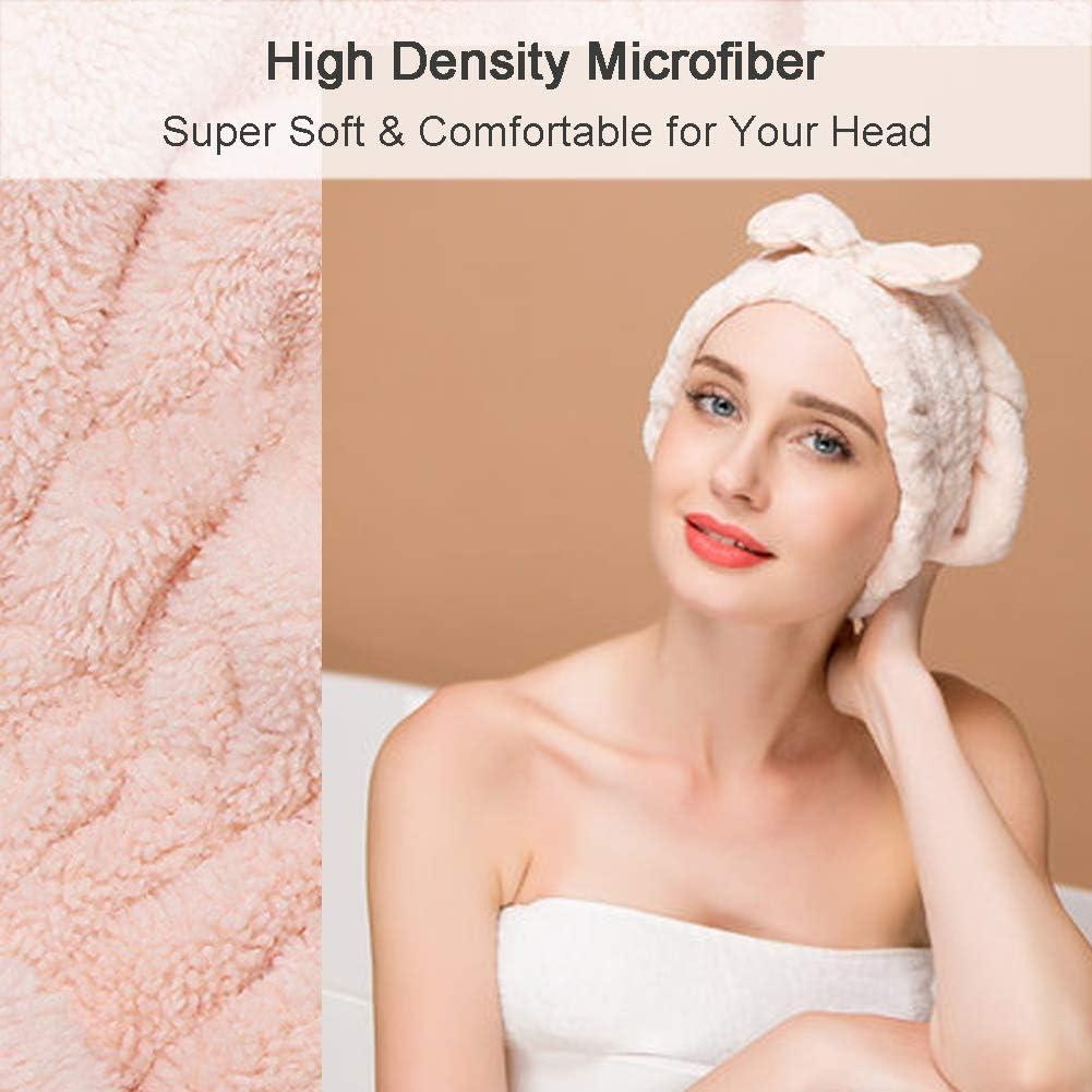 Capucha de Secado Rápido de Cabello Jseng Microfibra Grande Rosa