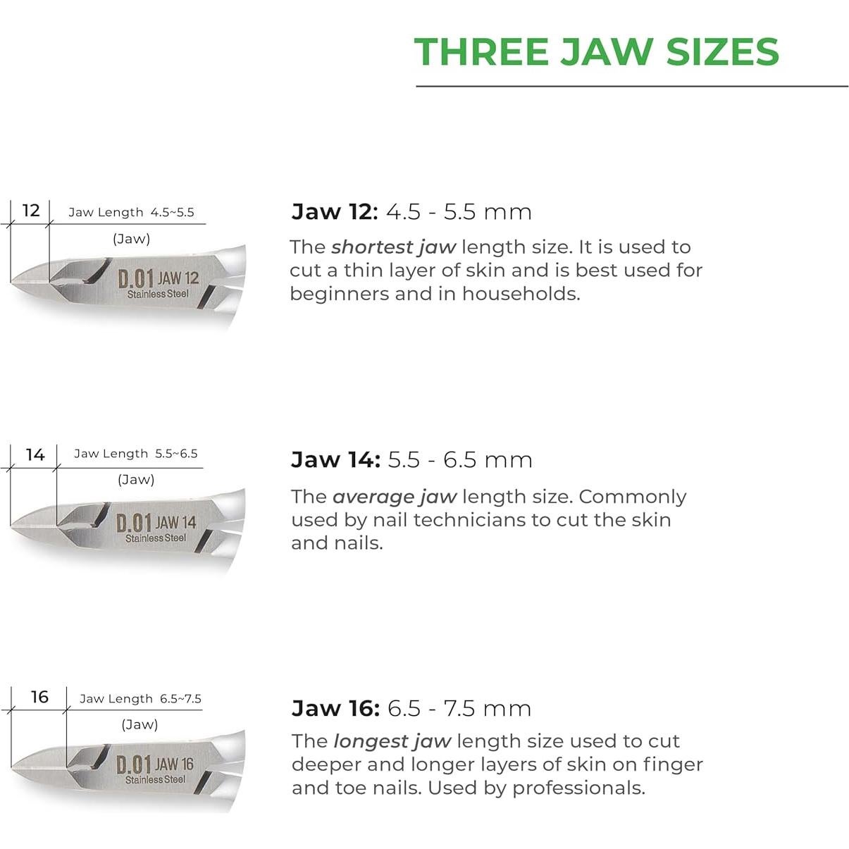 Cortaúñas NGHIA D-03 Mandíbula 12 Acero Inoxidable Ergonómico