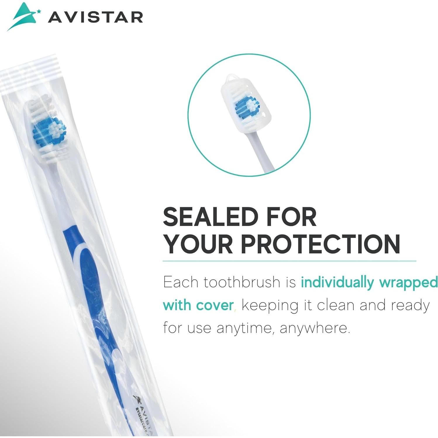 Paquete de 40 Cepillos de Dientes Desechables Avistar - Cerdas Medias