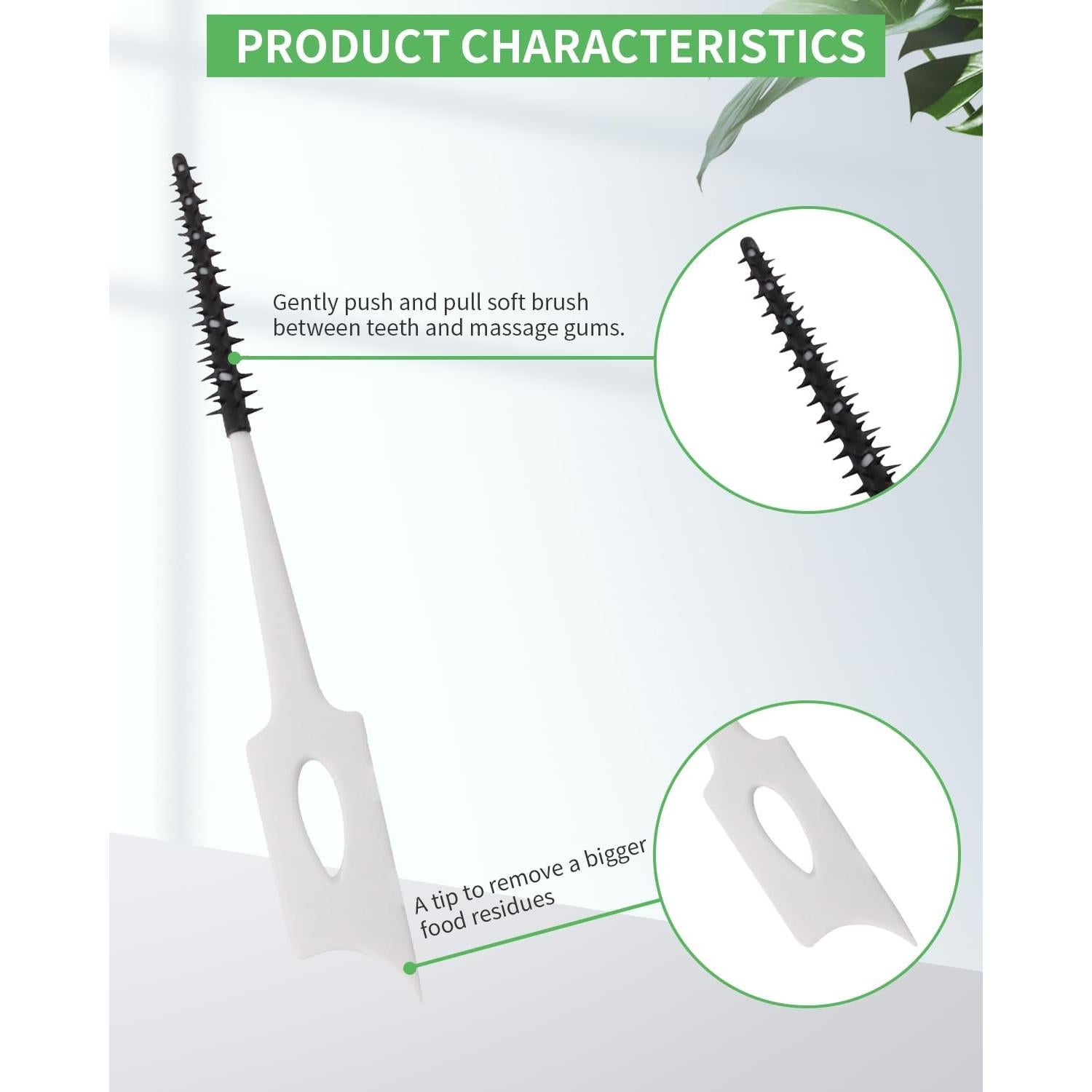 Palillos Dentales Suaves YEERSUO 300 Piezas Color Negro