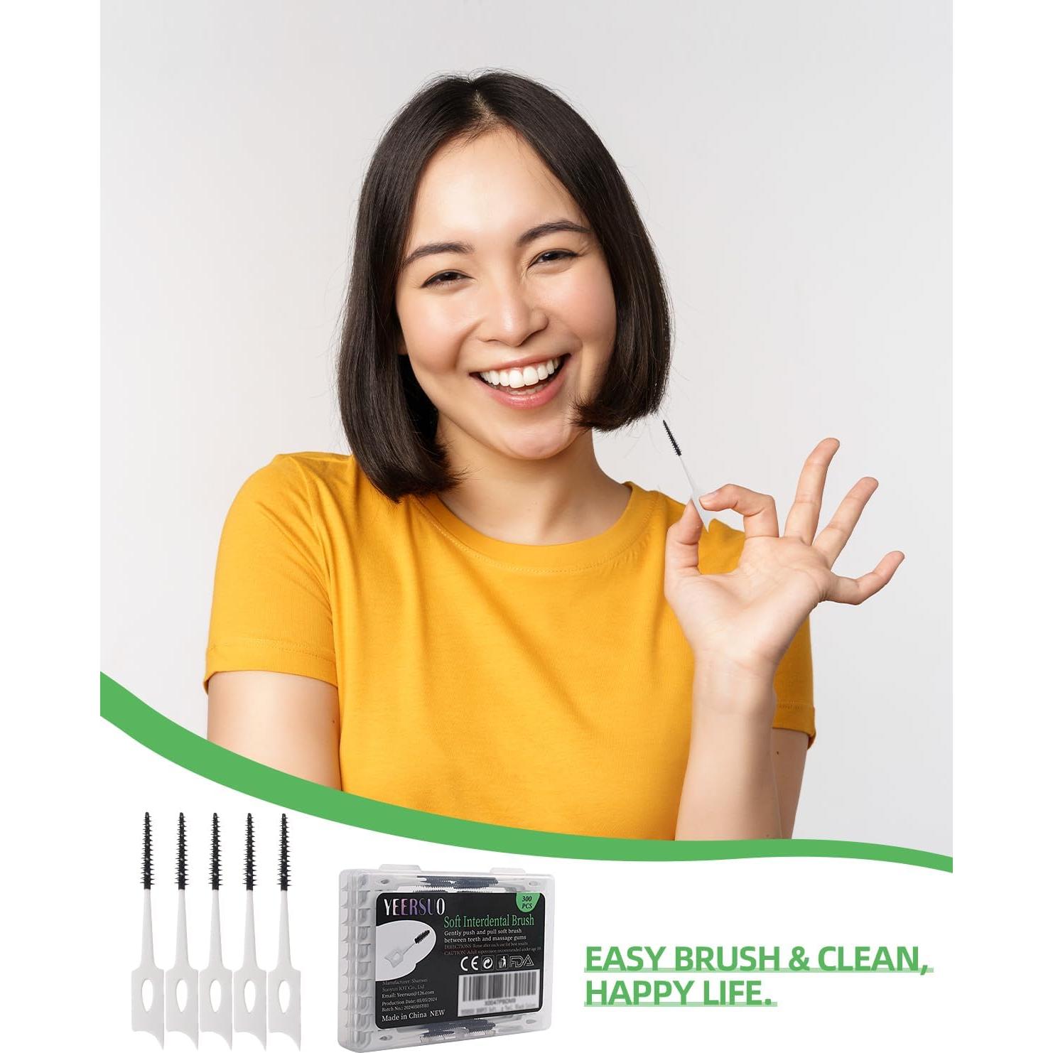 Palillos Dentales Suaves YEERSUO 300 Piezas Color Negro