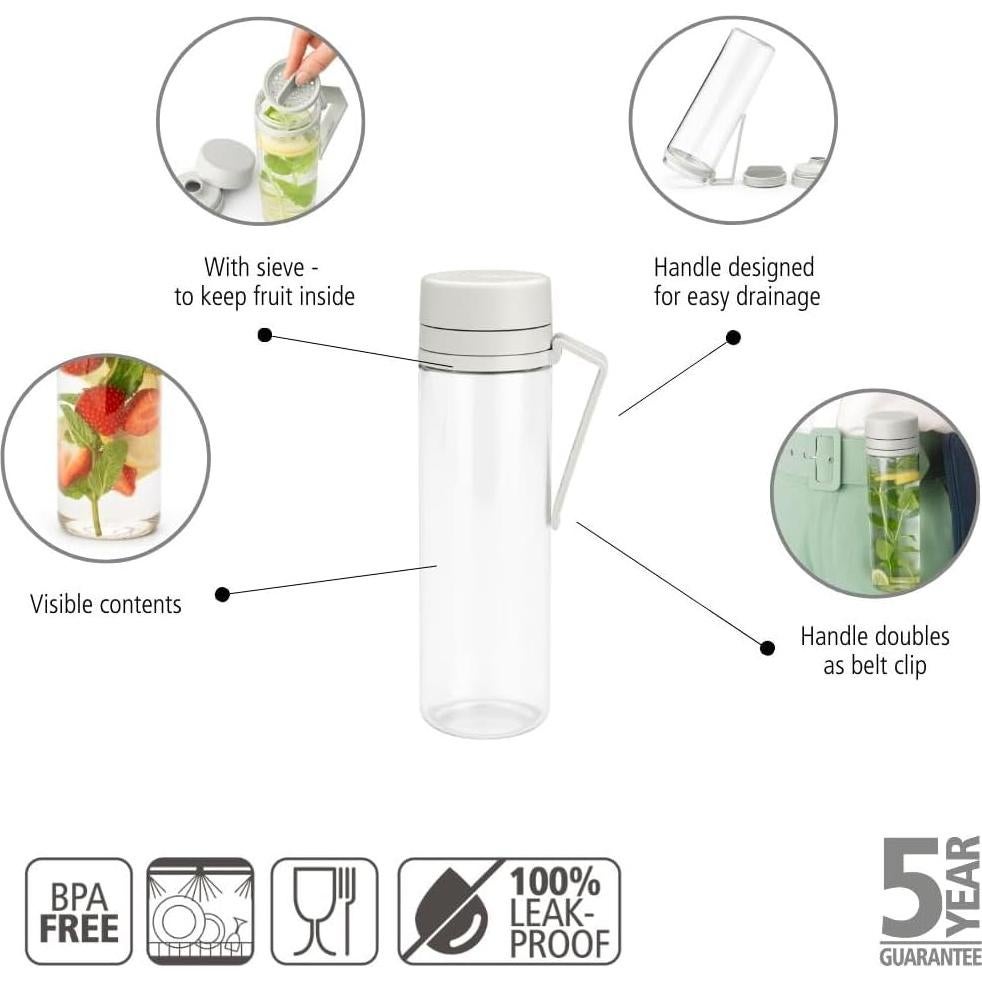 Botella de Agua Brabantia Make & Take 500 ml con Filtro de Frutas