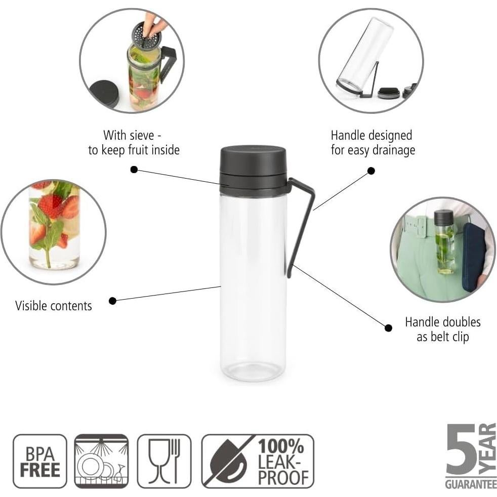 Botella de Agua Brabantia Make & Take 500 ml con Filtro de Frutas