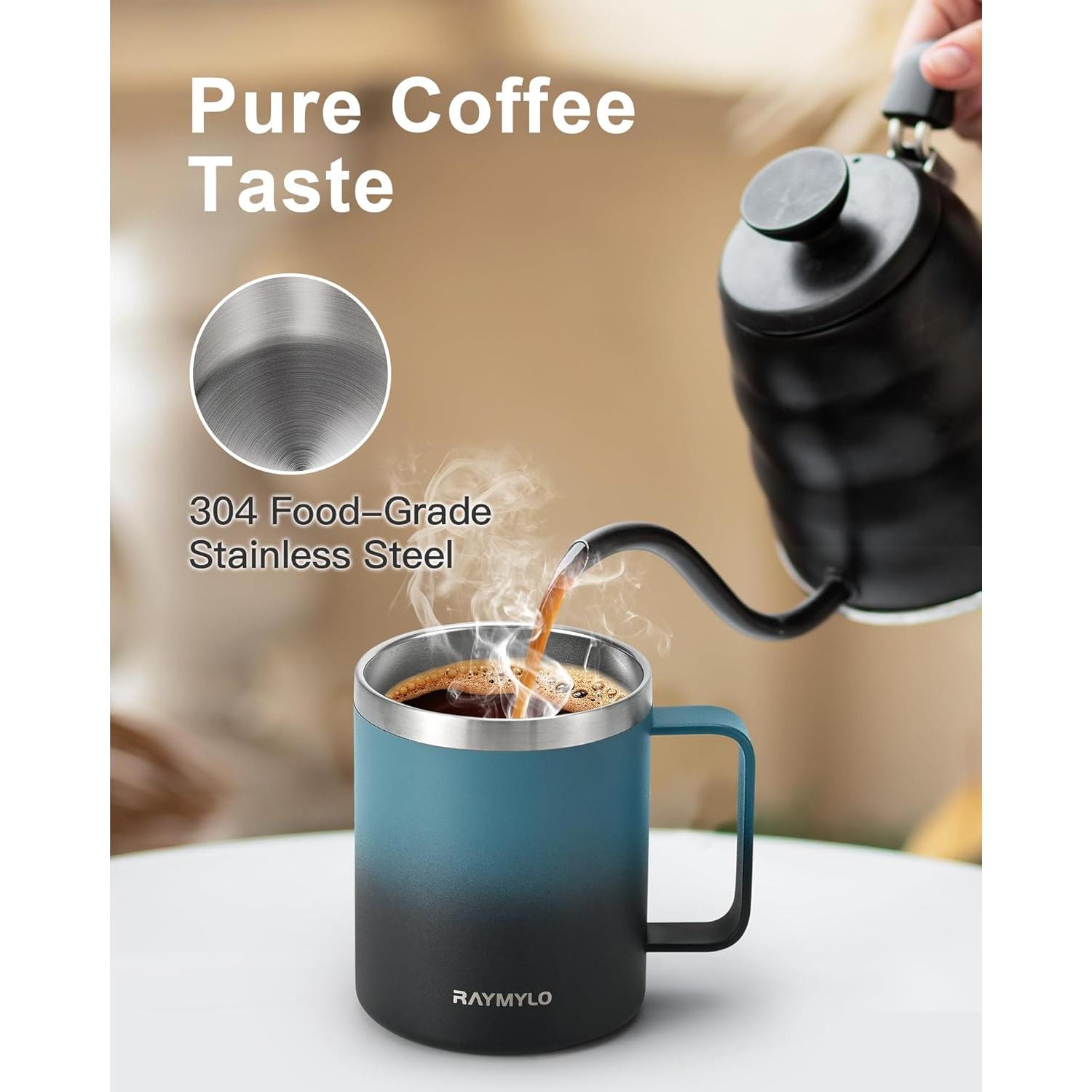 Taza de Café Aislada RAYMYLO 12 oz Acero Inoxidable Doble Pared