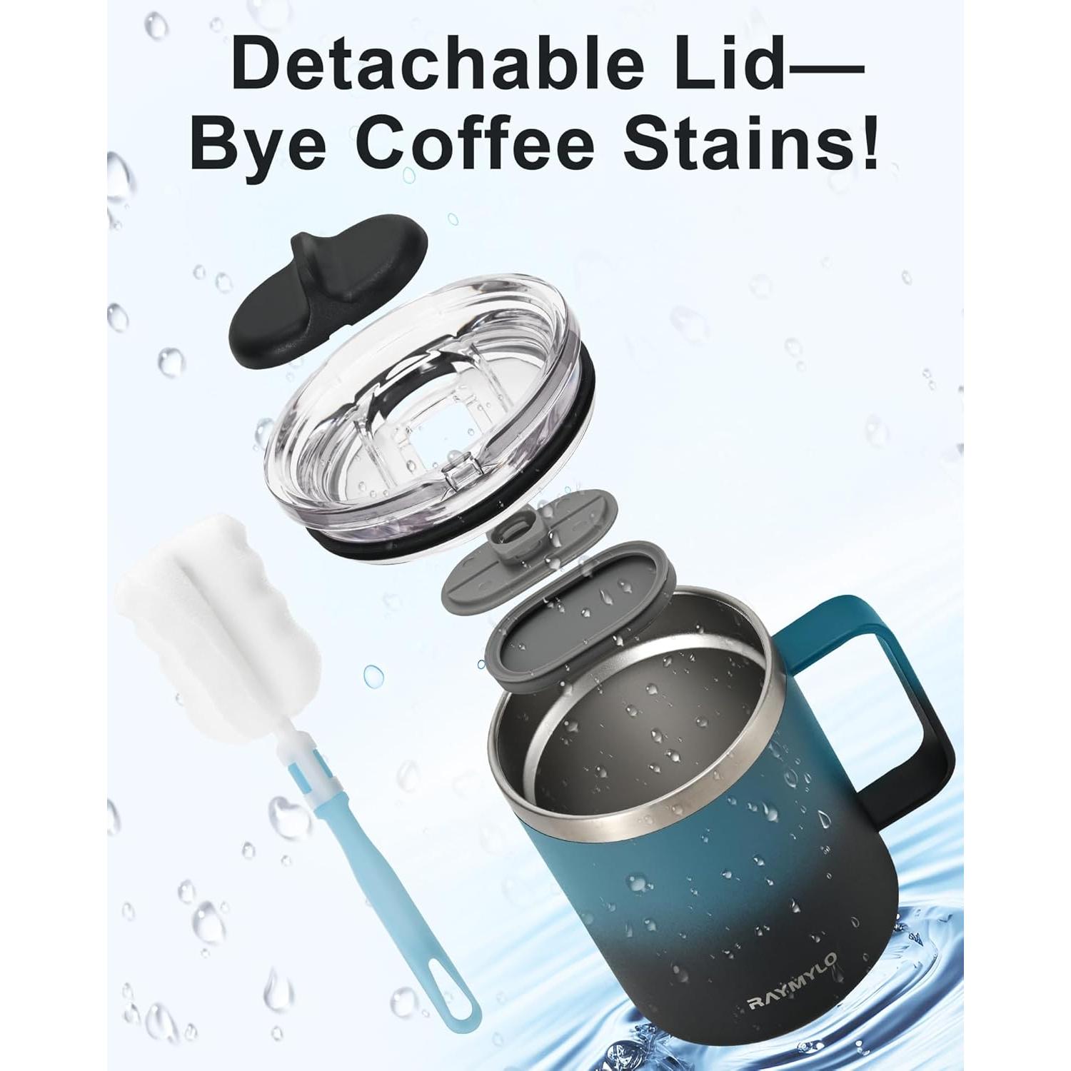 Taza de Café Aislada RAYMYLO 12 oz Acero Inoxidable Doble Pared