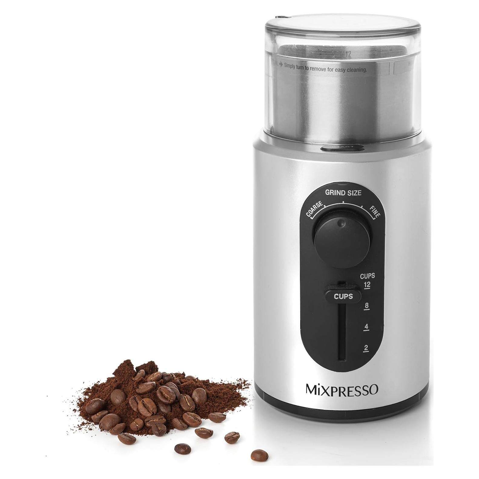 Molinillo de café eléctrico Mixpresso 12 tazas acero inoxidable