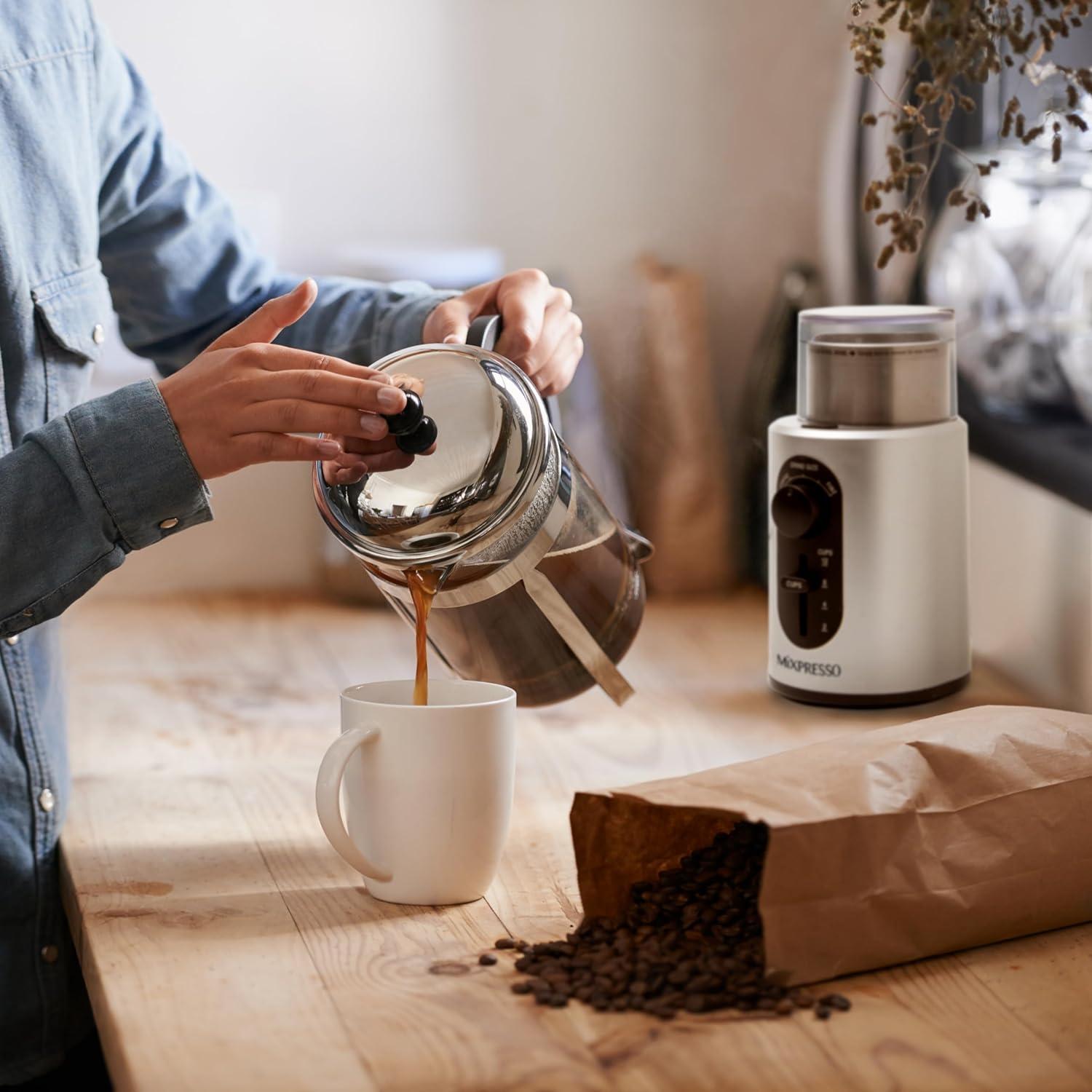 Molinillo de café eléctrico Mixpresso 12 tazas acero inoxidable