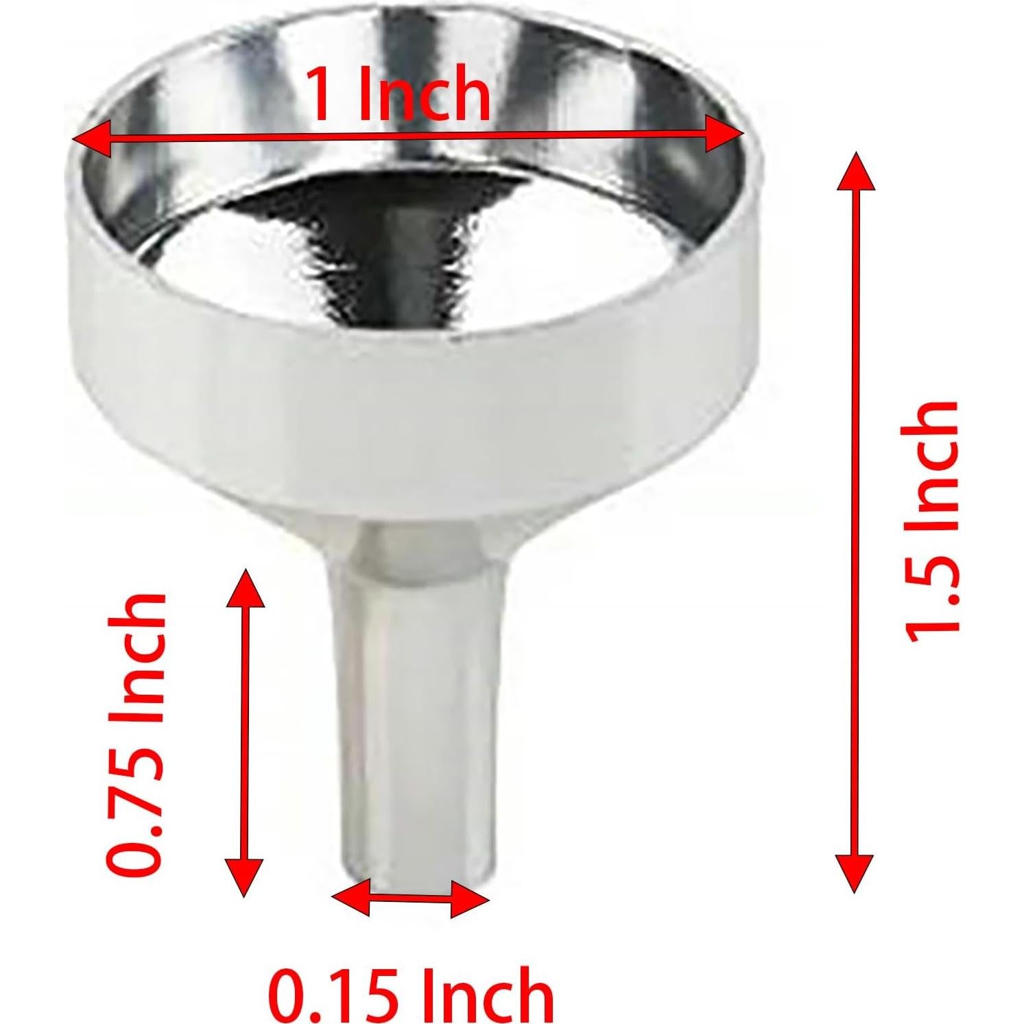 12 Embudos de Metal Yansanido 3.81 cm + 3 Pipetas 6.6 cm
