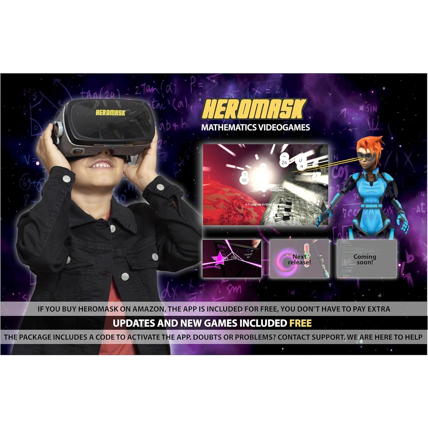 Auriculares VR Heromask Juegos Matemáticas 5-12 Años