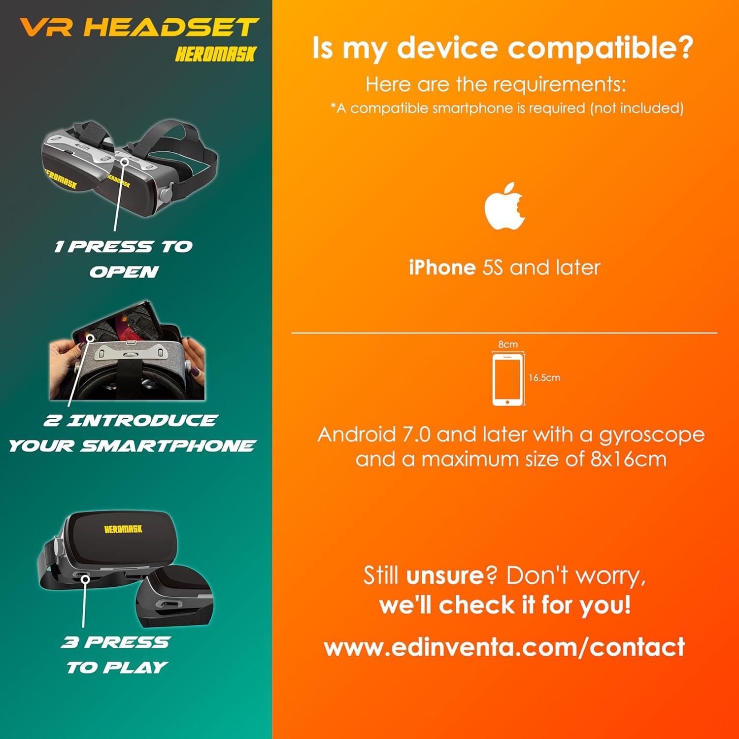 Auriculares VR Heromask Juegos Matemáticas 5-12 Años