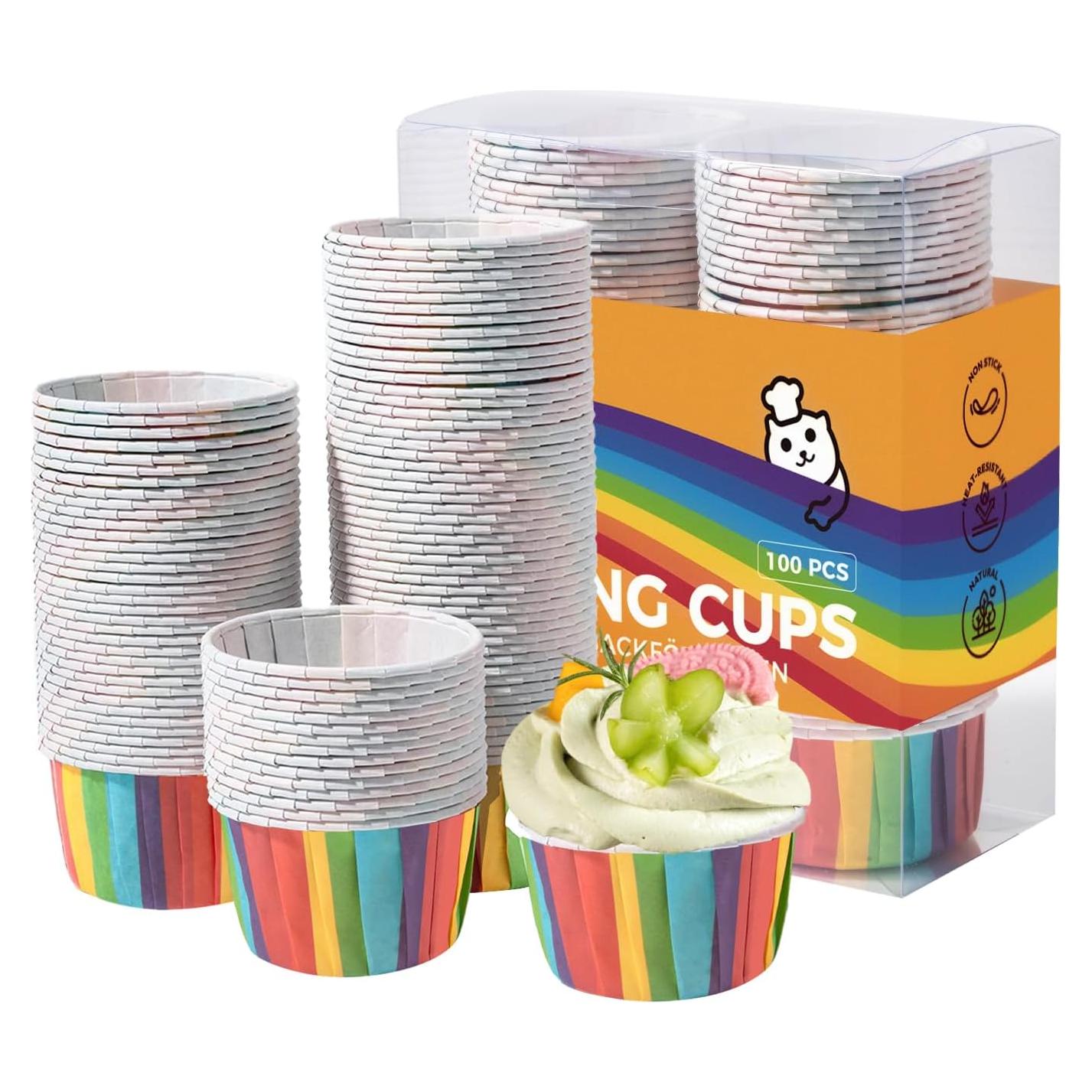 Forros para Cupcakes Katbite Arcoíris 100PCS Estándar