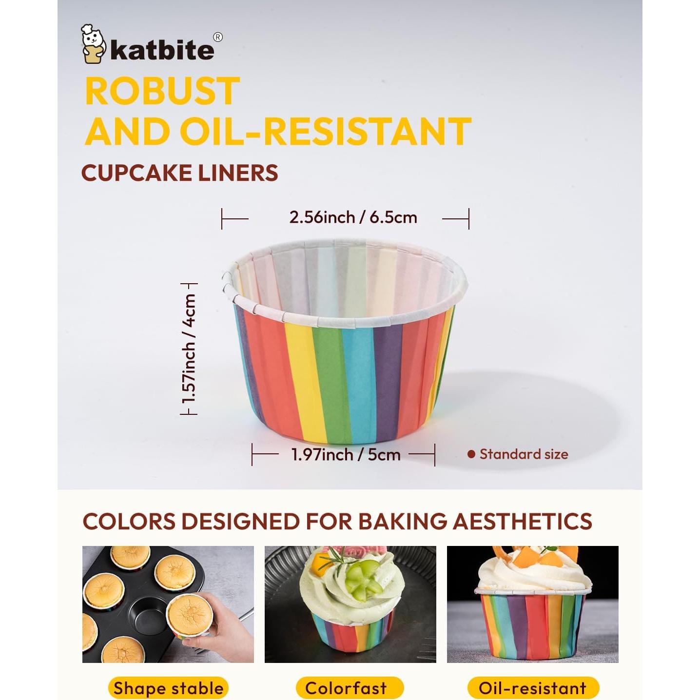 Forros para Cupcakes Katbite Arcoíris 100PCS Estándar