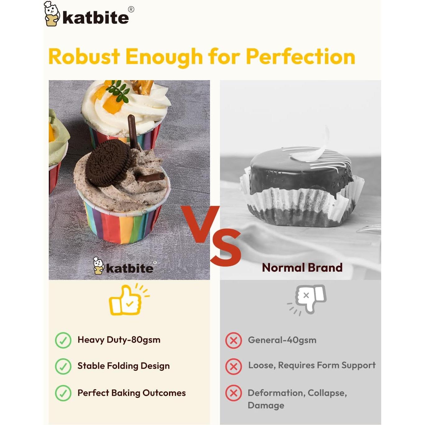 Forros para Cupcakes Katbite Arcoíris 100PCS Estándar