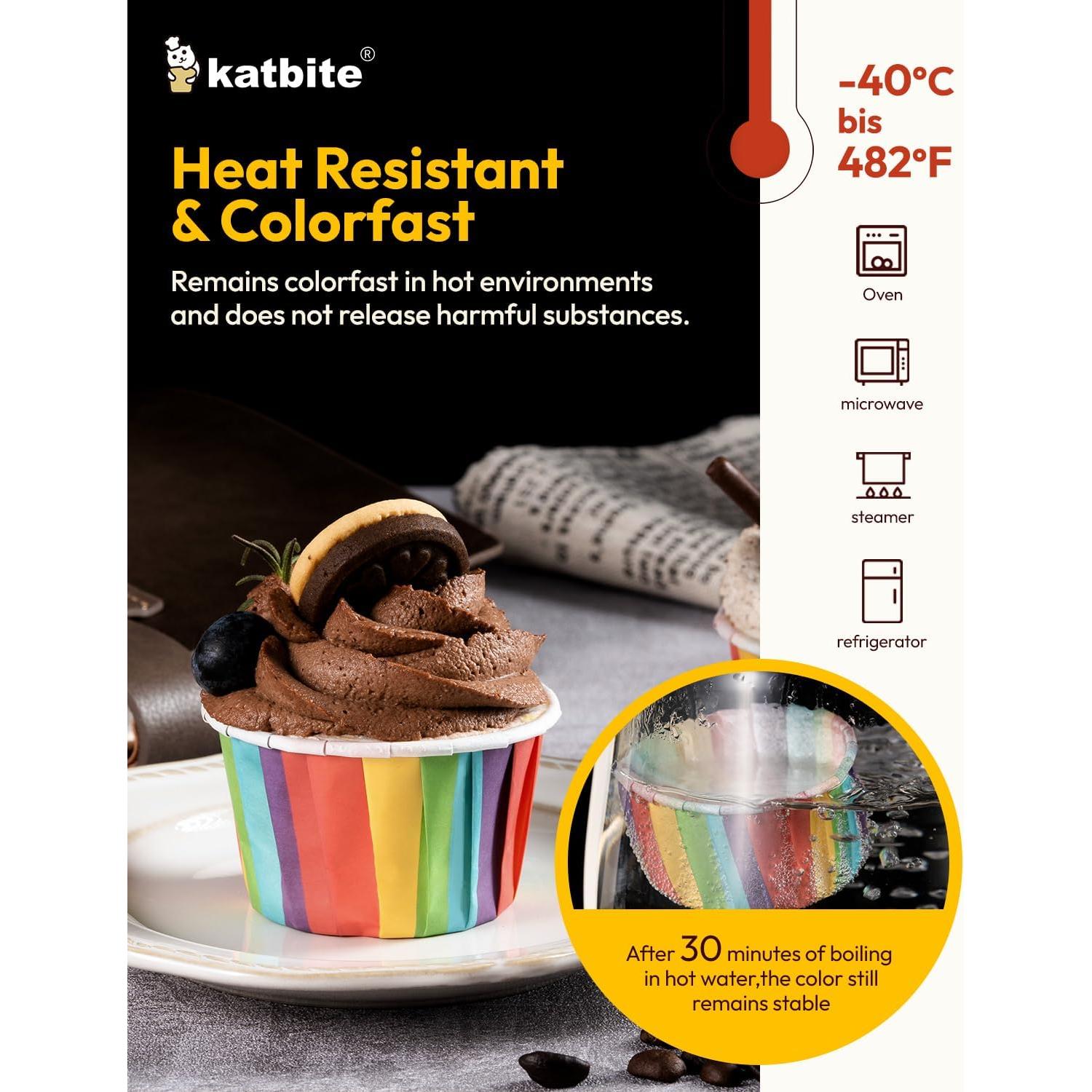 Forros para Cupcakes Katbite Arcoíris 100PCS Estándar