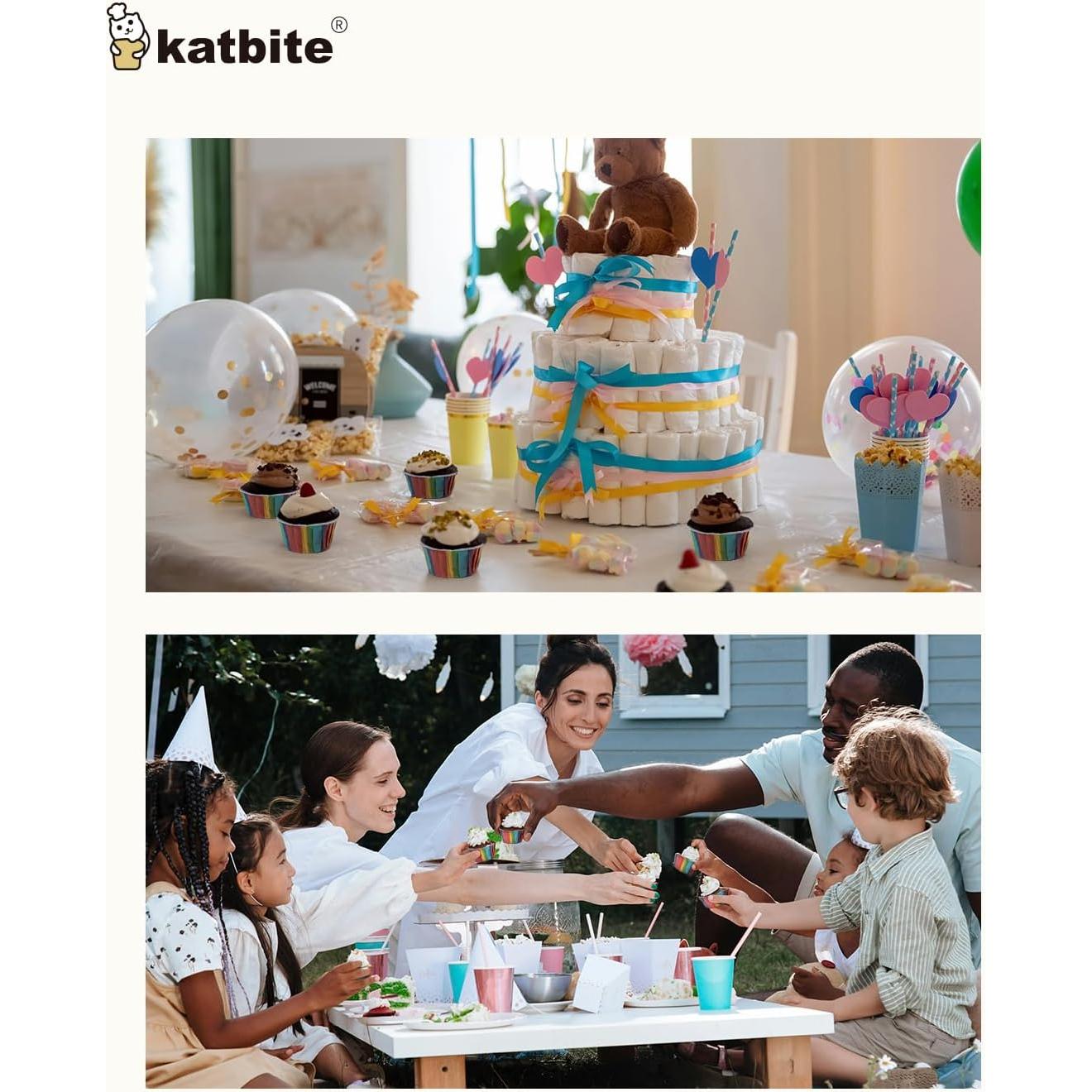 Forros para Cupcakes Katbite Arcoíris 100PCS Estándar