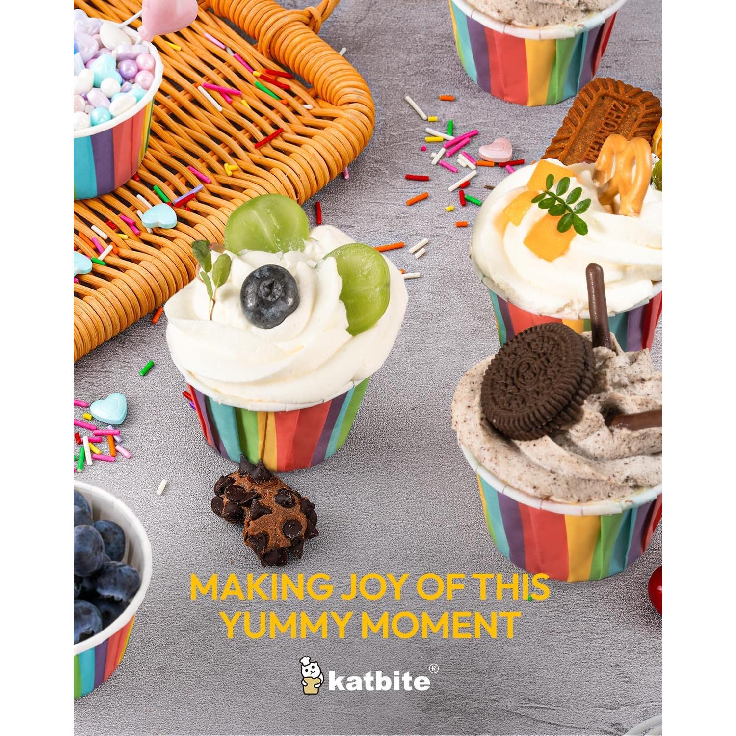 Forros para Cupcakes Katbite Arcoíris 100PCS Estándar