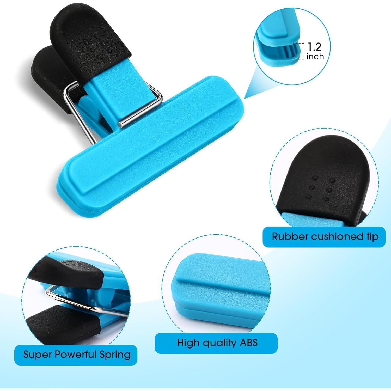 20 Clips para Sellar Alimentos Wonderjune Azul 7.8x6.5 cm