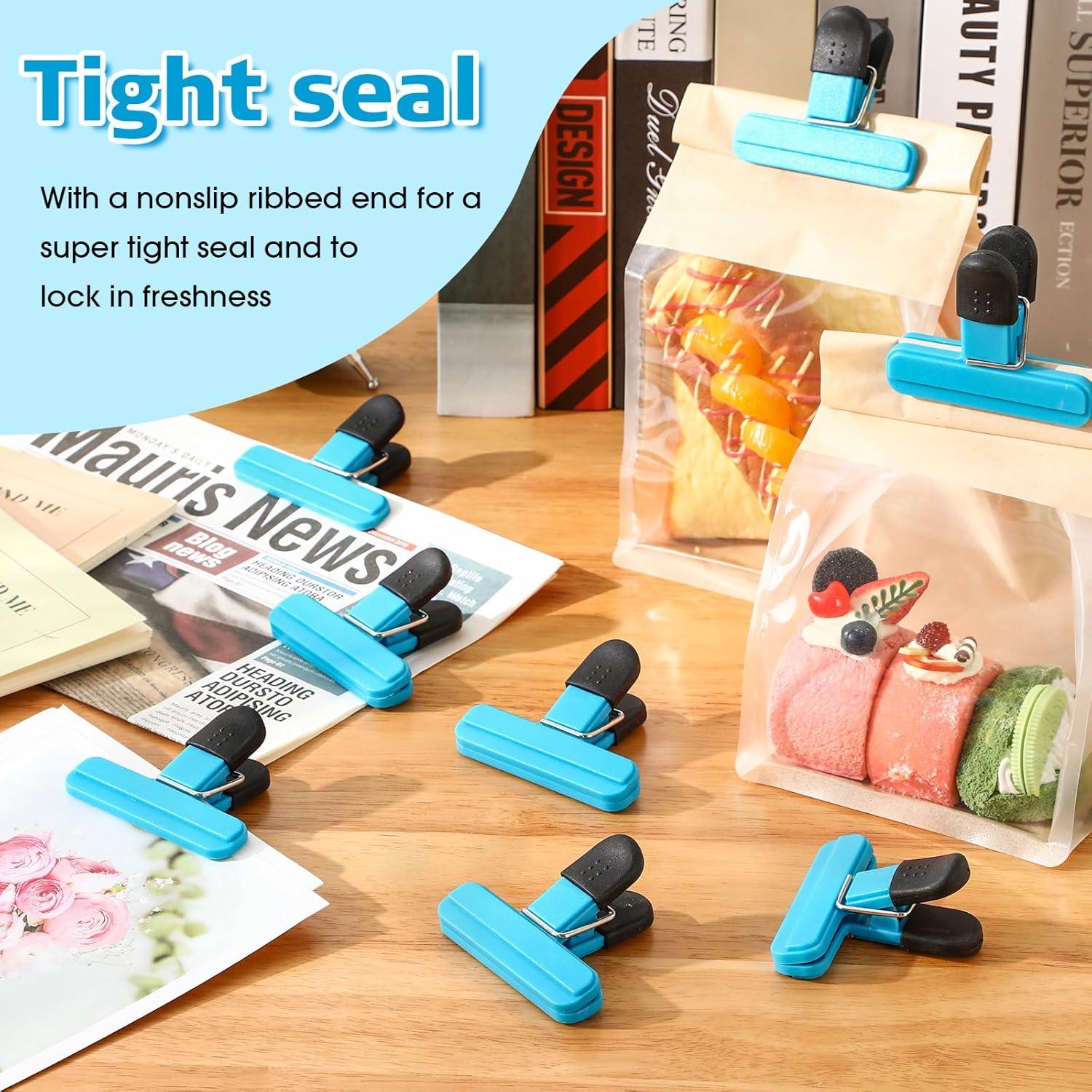 20 Clips para Sellar Alimentos Wonderjune Azul 7.8x6.5 cm