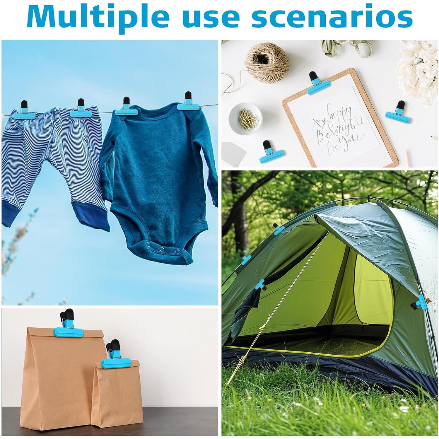 20 Clips para Sellar Alimentos Wonderjune Azul 7.8x6.5 cm