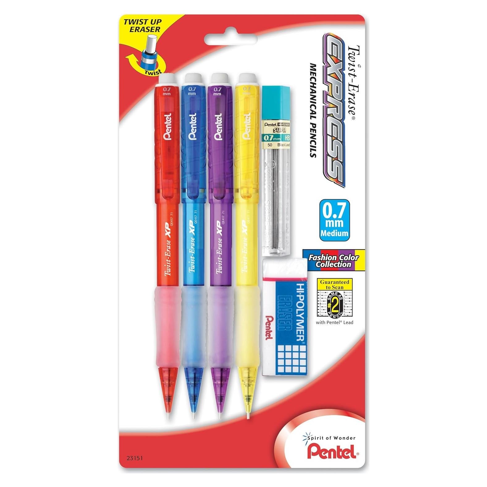 Lápices mecánicos Pentel Twist-Erase Express No. 2 0.7mm
