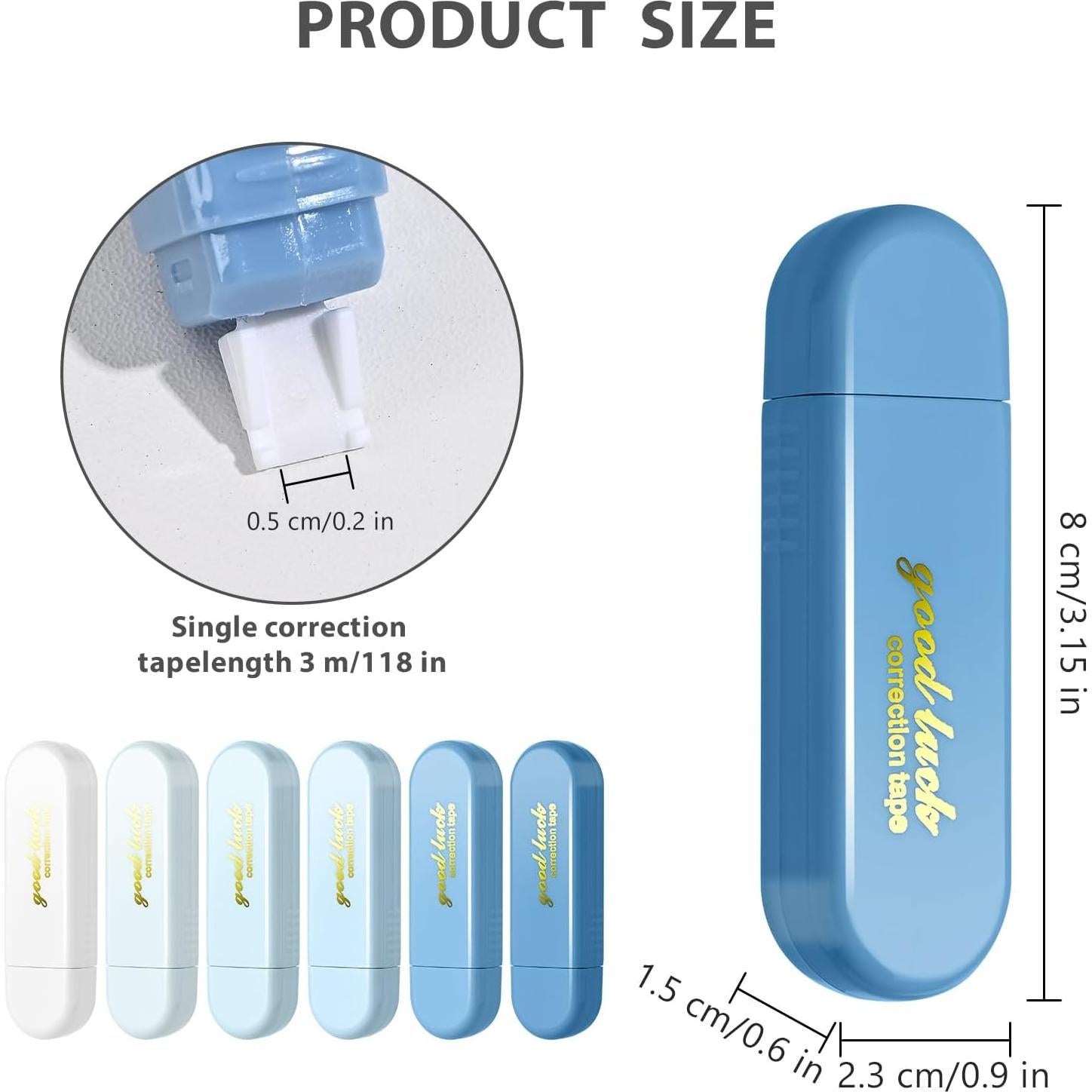 Conjunto de 6 Cintas de Corrección Valtiner Blanca 0.51 cm