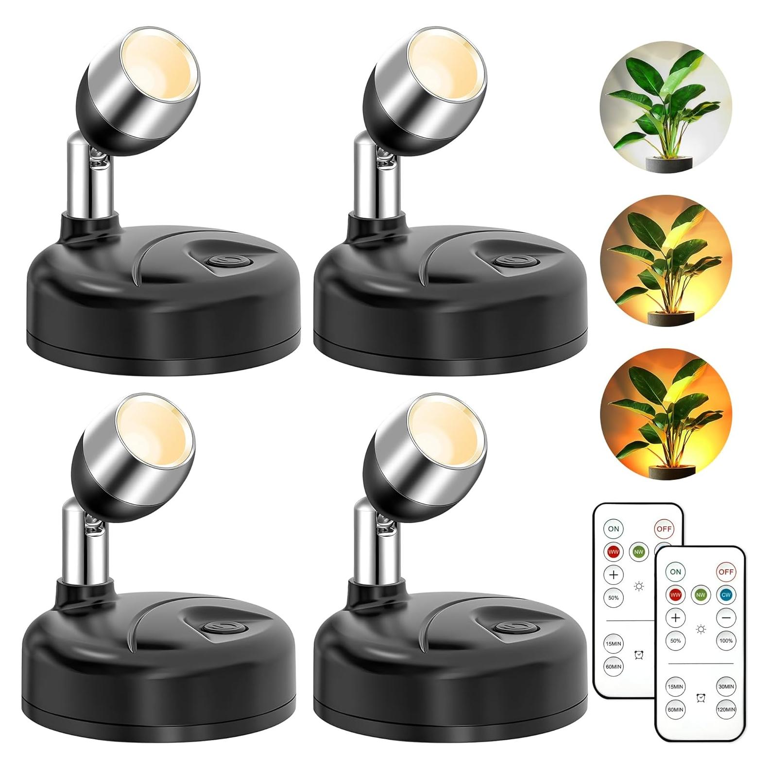 Paquete de 4 Focos LED Inalámbricos Destlife con Control Remoto