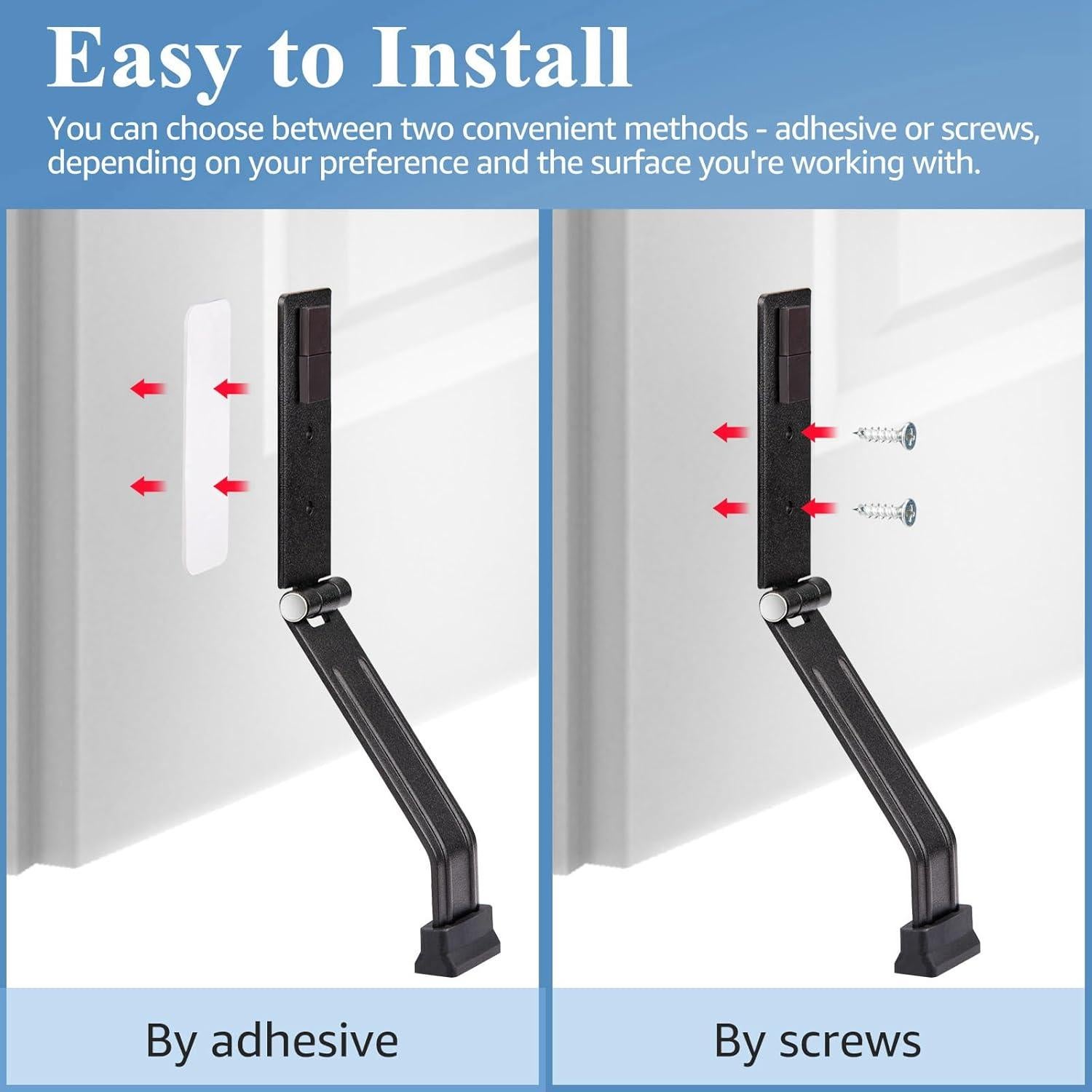 Tope de puerta Kickdown HONZUEN de metal negro con goma