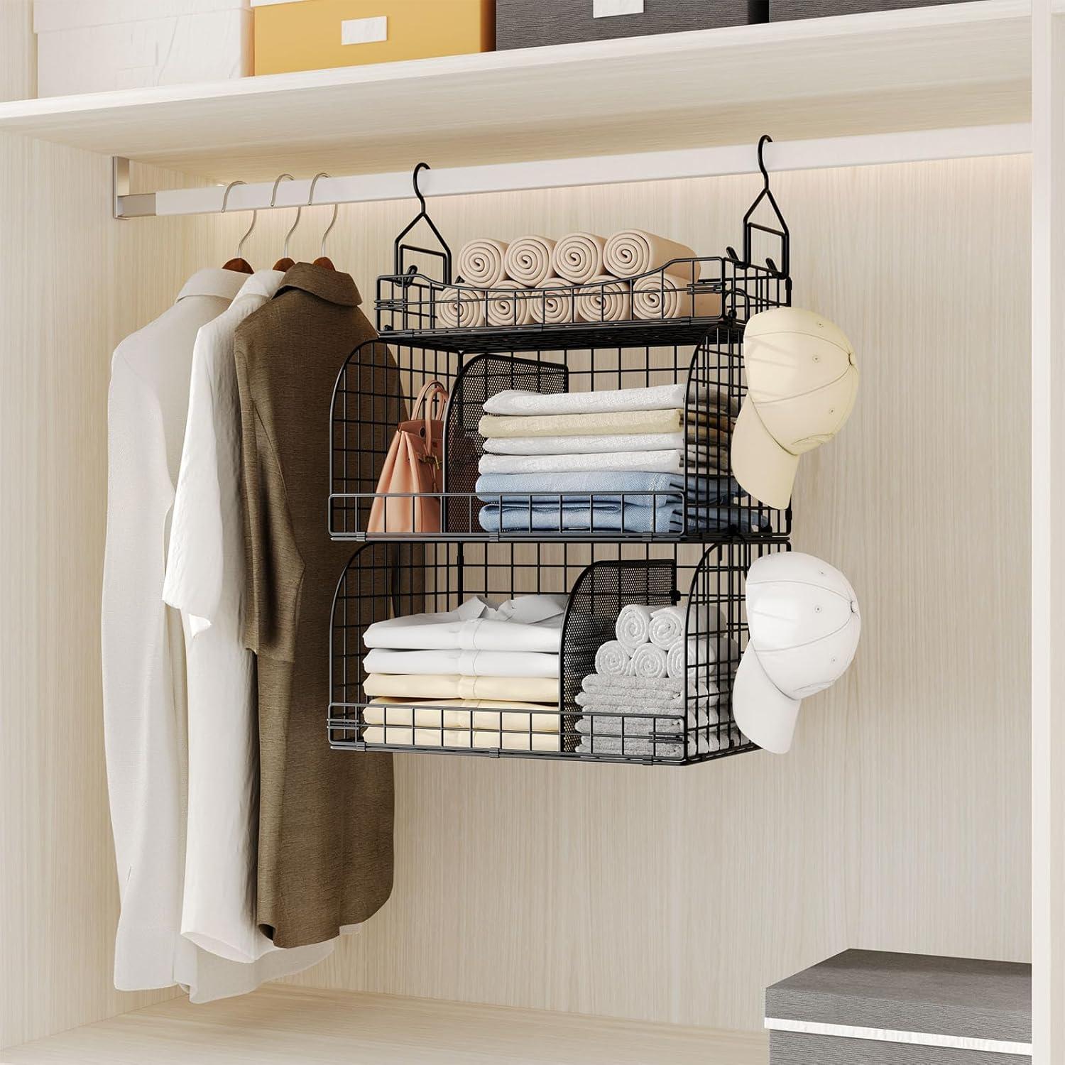 Organizador de Closet Colgante HapiRm - 3 Niveles Metálicos