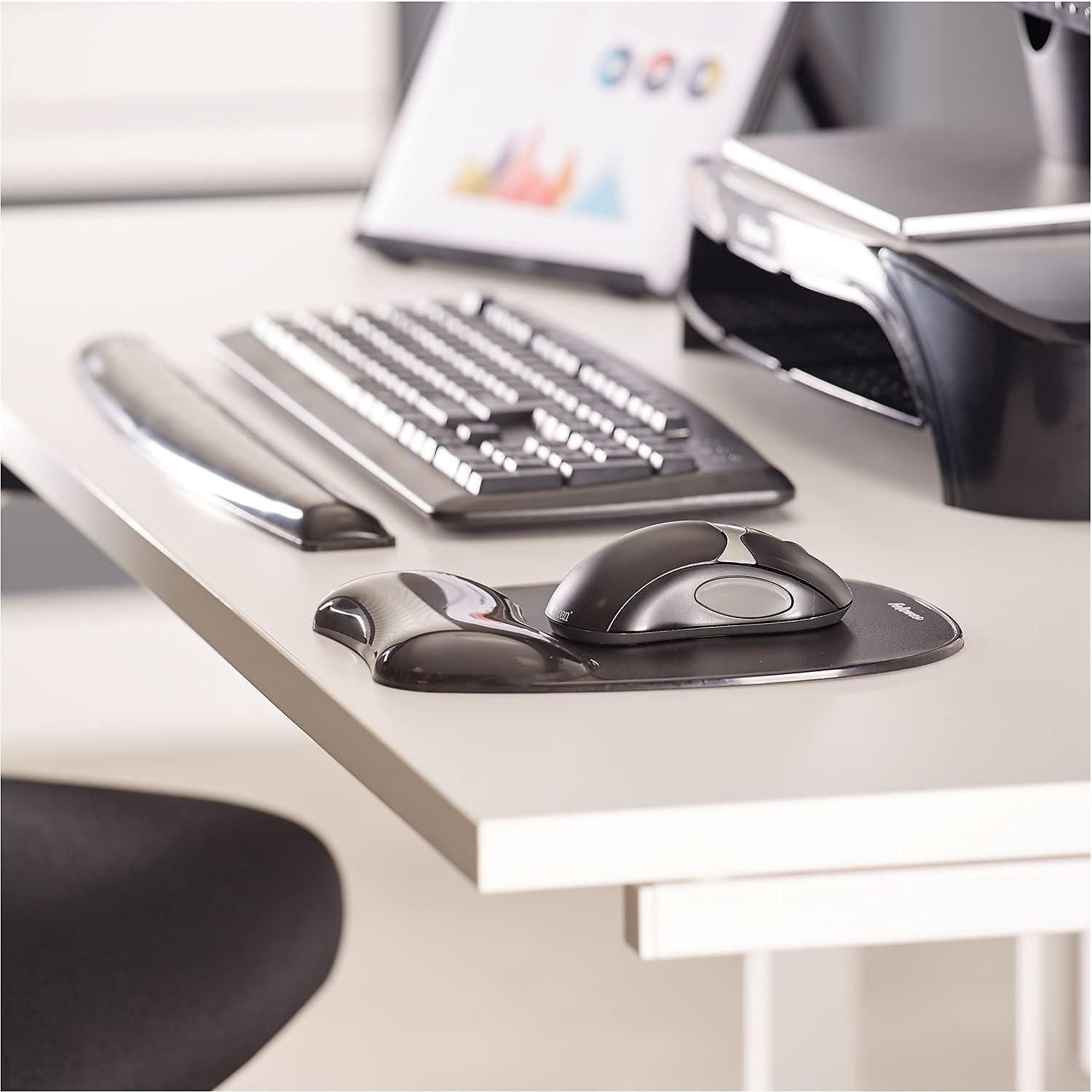 Almohadilla de Gel Crystals Fellowes 9112101 Soporte Negro