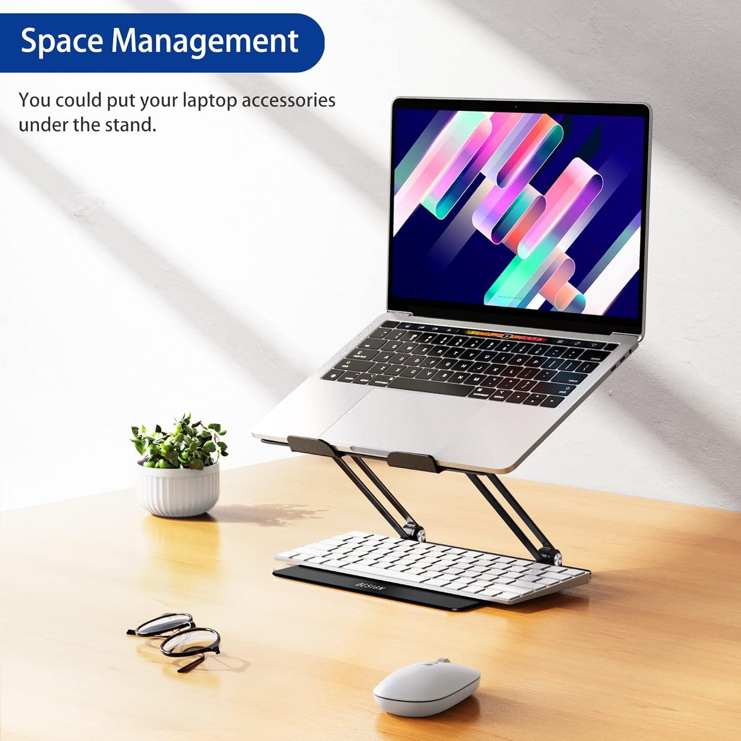 Soporte de Laptop Ajustable BESIGN LS10 de Aluminio Negro 10-14"