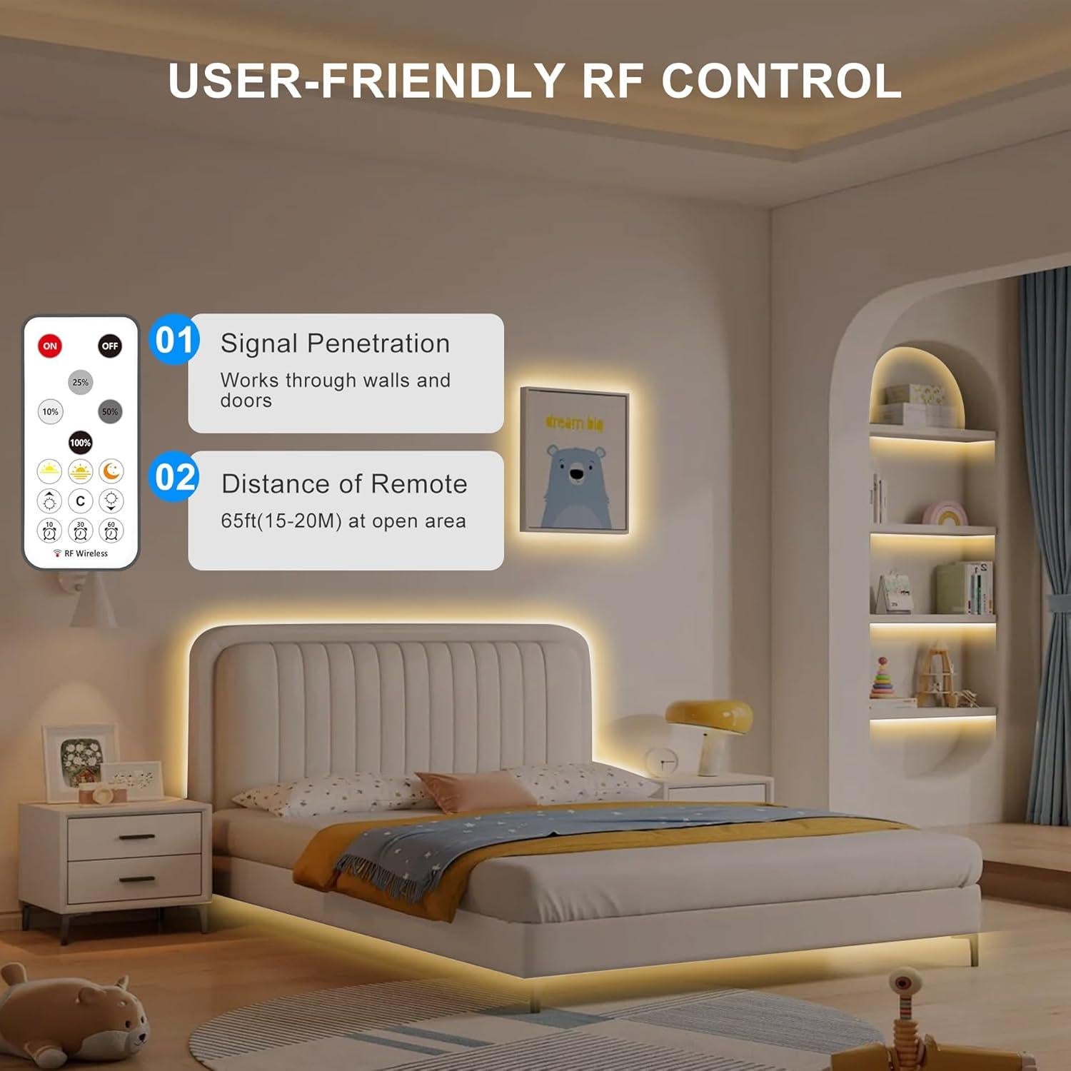 Tira de LED COB 5m Olaholii 2700K Regulable Control Remoto