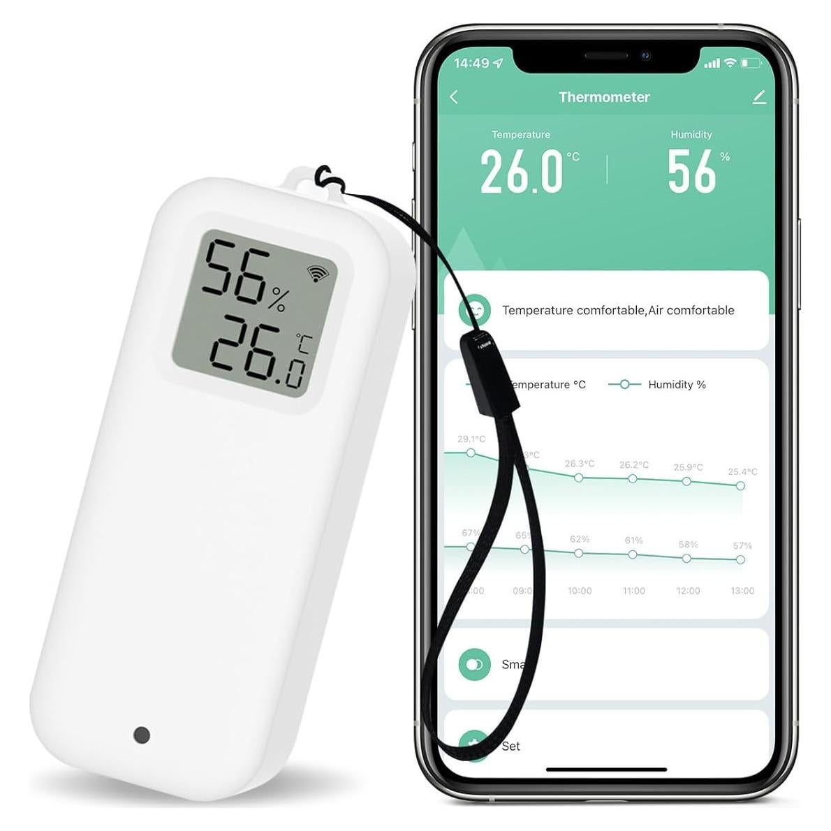 Termómetro eMylo WiFi con Alerta Inteligente y Humedad