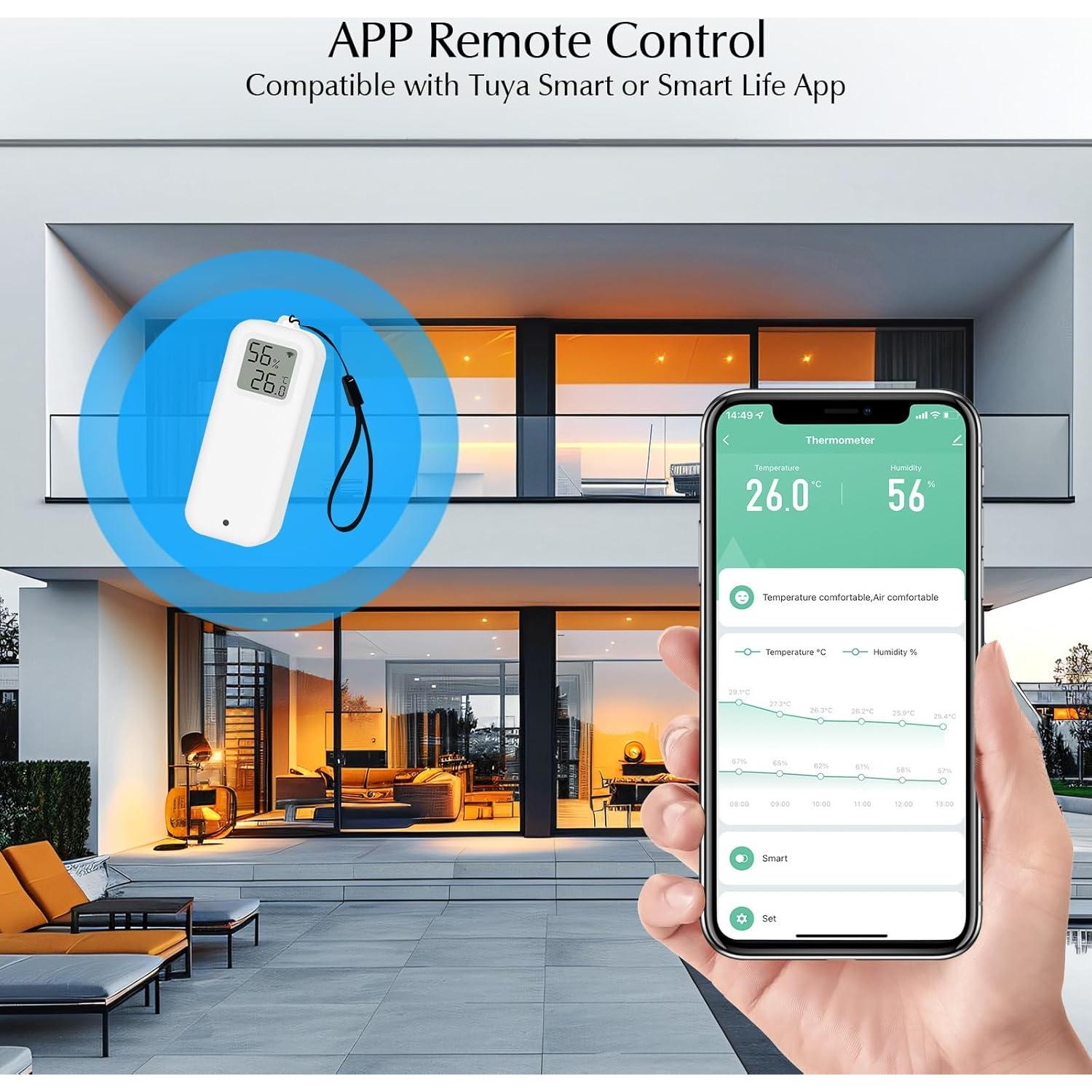 Termómetro eMylo WiFi con Alerta Inteligente y Humedad