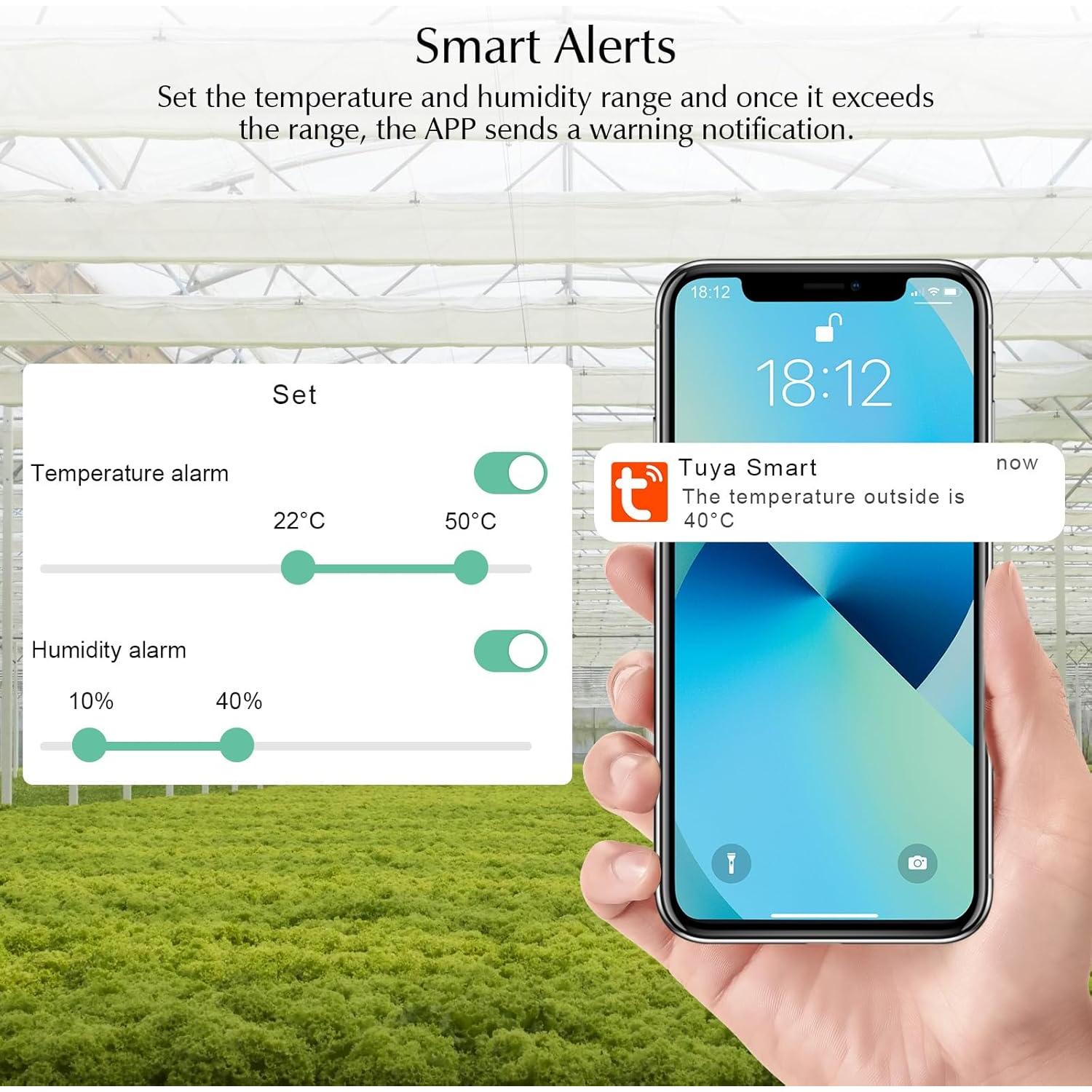 Termómetro eMylo WiFi con Alerta Inteligente y Humedad