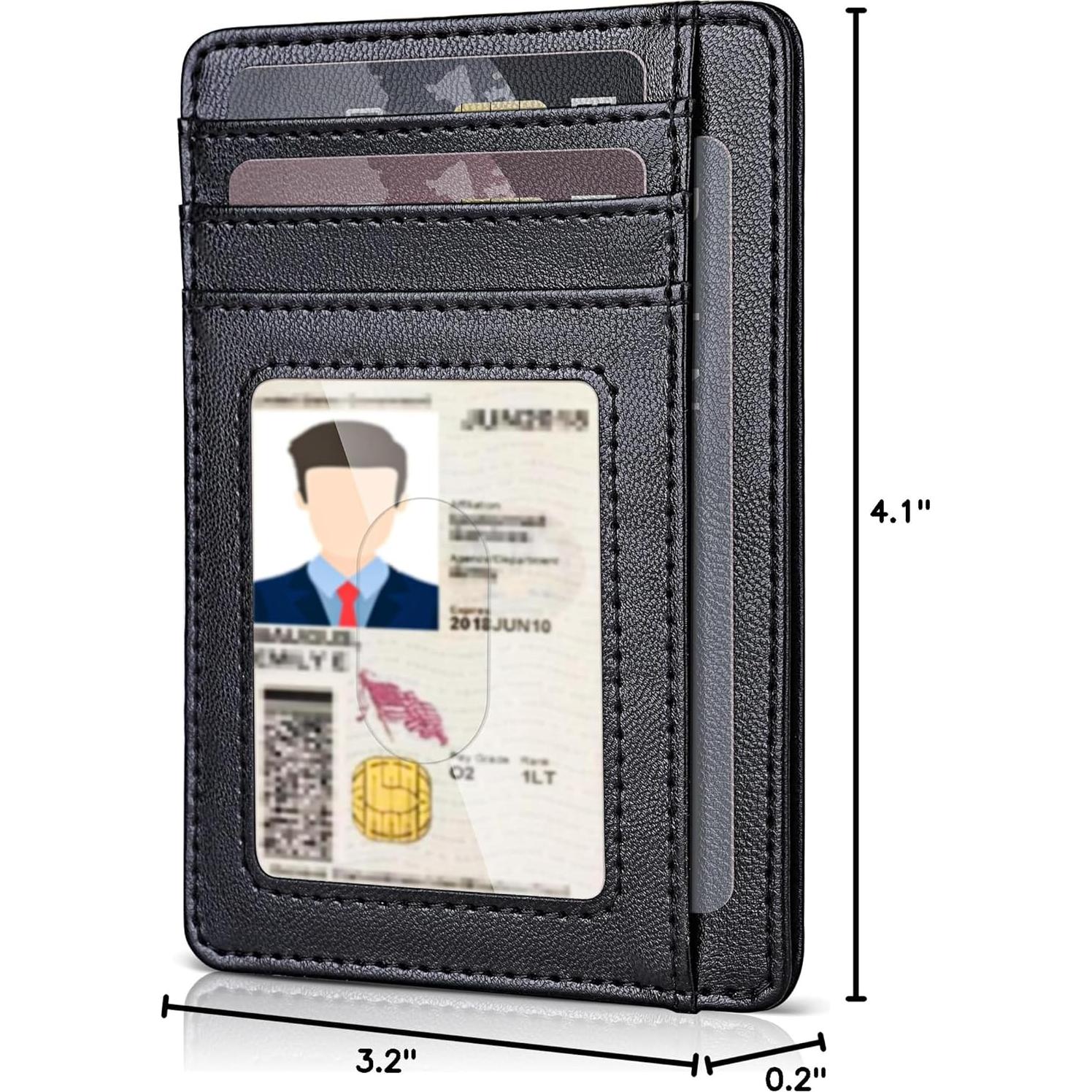 Billetera Slim Teskyer Negra para Hombres con Bloqueo RFID