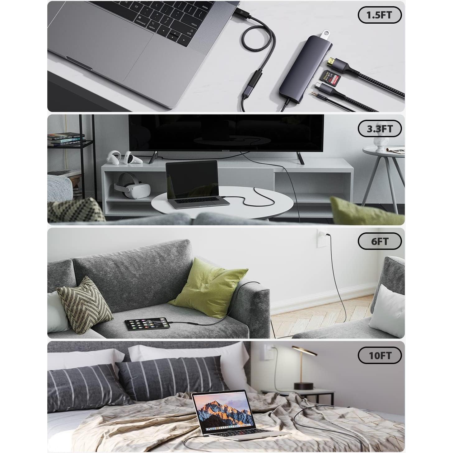 Cable Extensión USB C Faracent 1FT 20Gbps 240W Negro