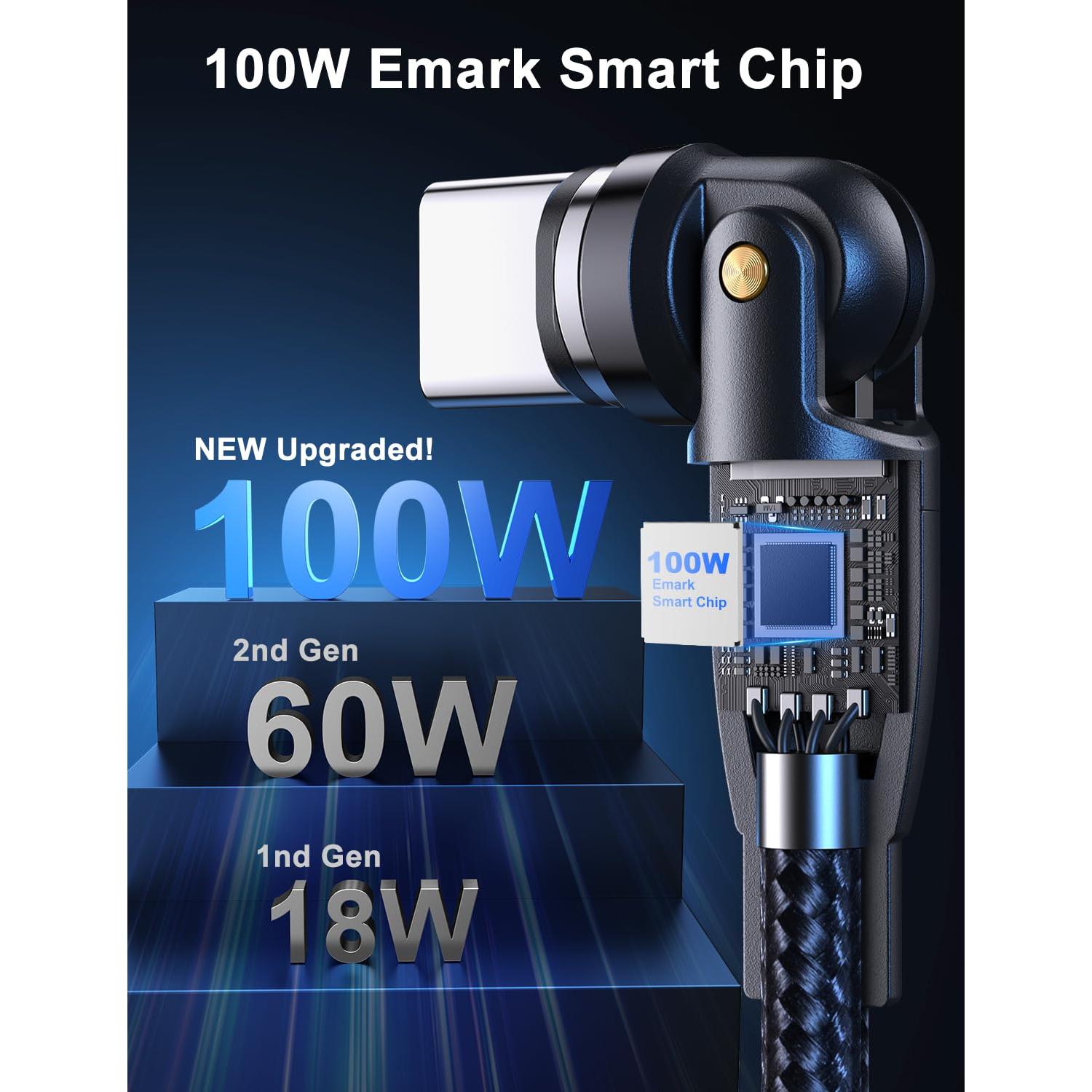 Cable de carga magnético A.S 360 Pro USB C 100W 2Pack 1m/1.8m