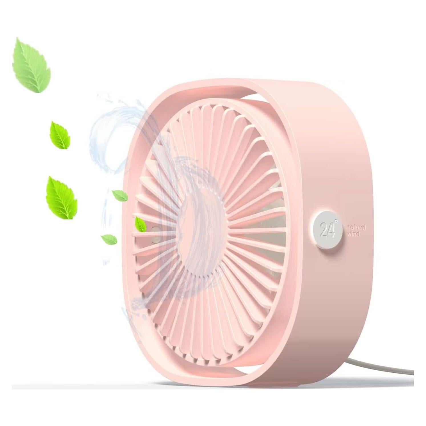 Ventilador de Escritorio USB Genérico Cubo Rosa 3 Velocidades
