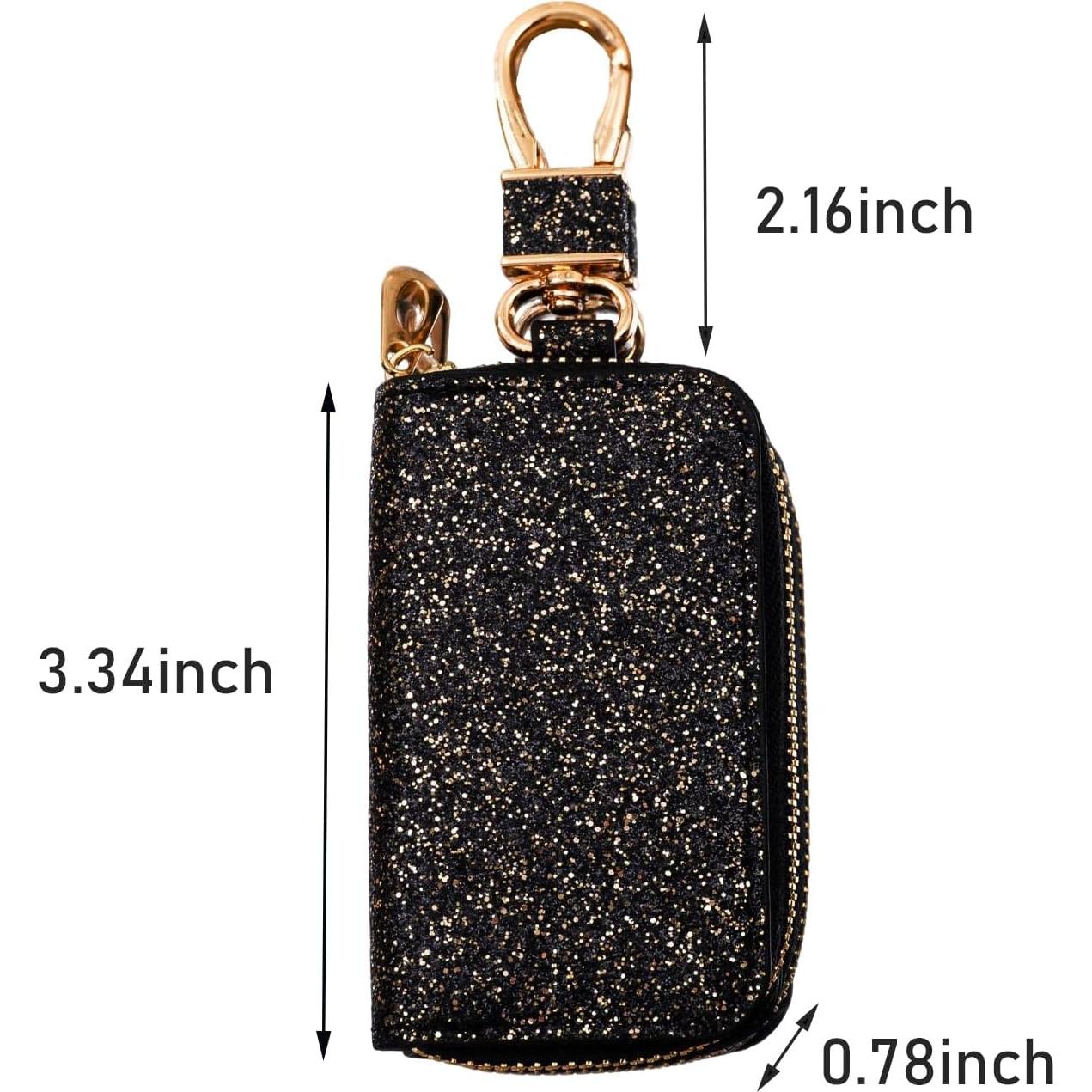 Funda de Llave de Coche Universal con Lentejuelas - Color Negro