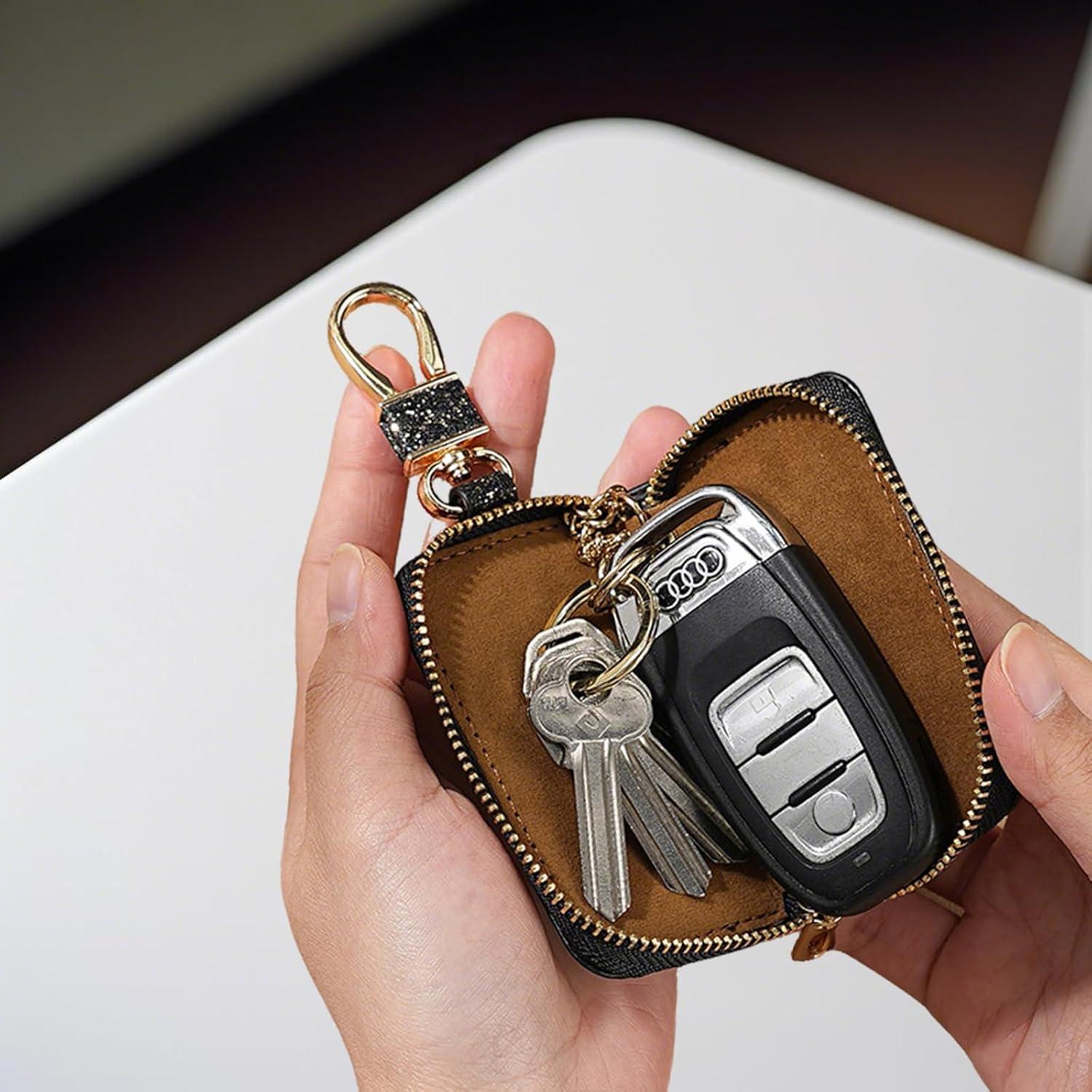 Funda de Llave de Coche Universal con Lentejuelas - Color Negro